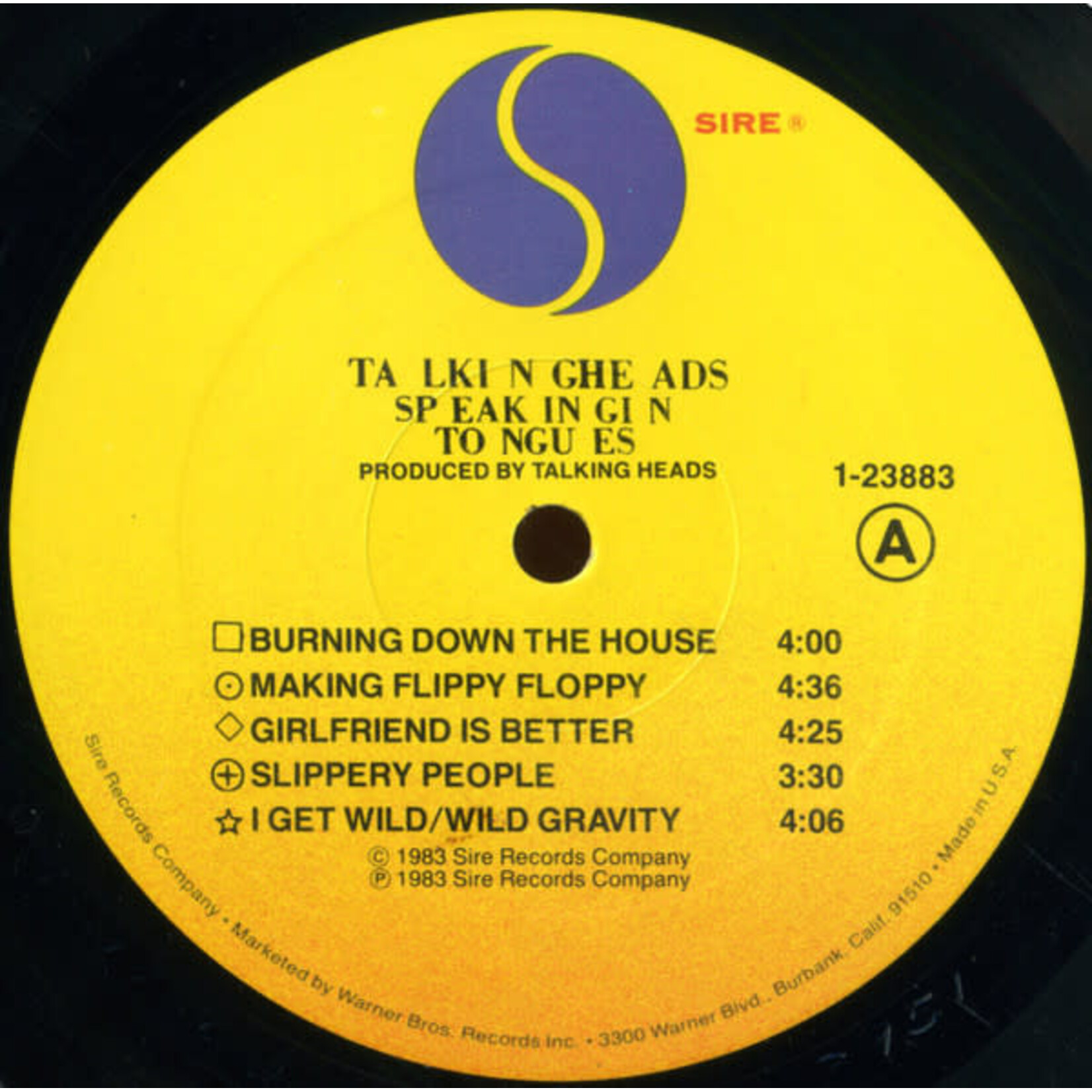 [Nick's Disk Pics] Talking Heads: Speaking In Tounges (1983, CANADA, 1st Issue, Promo, NM) [WARNER]