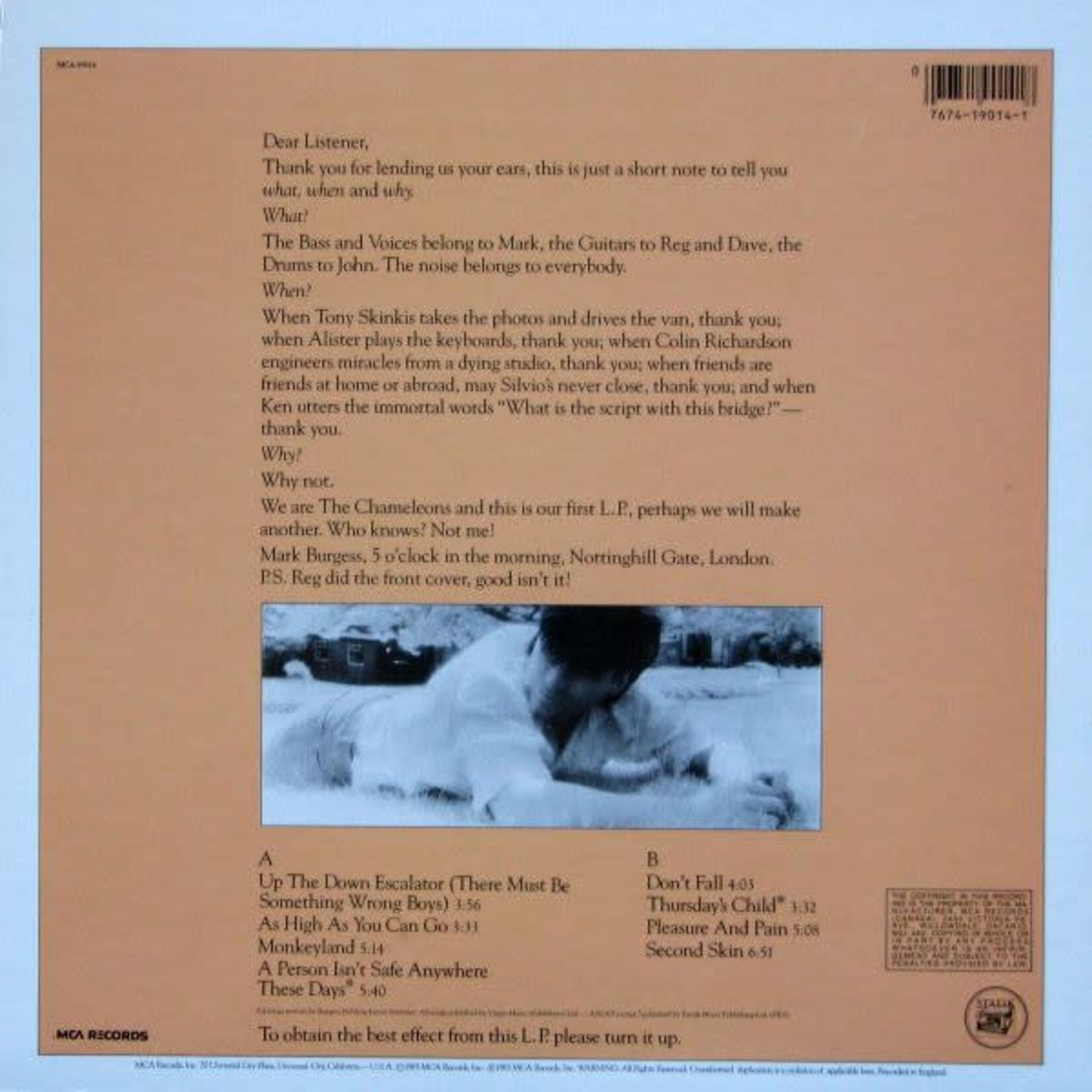 [Nick's Disk Pics] Chameleons: Script Of The Bridge (1984, Canada, Promo, NM) [MCA]