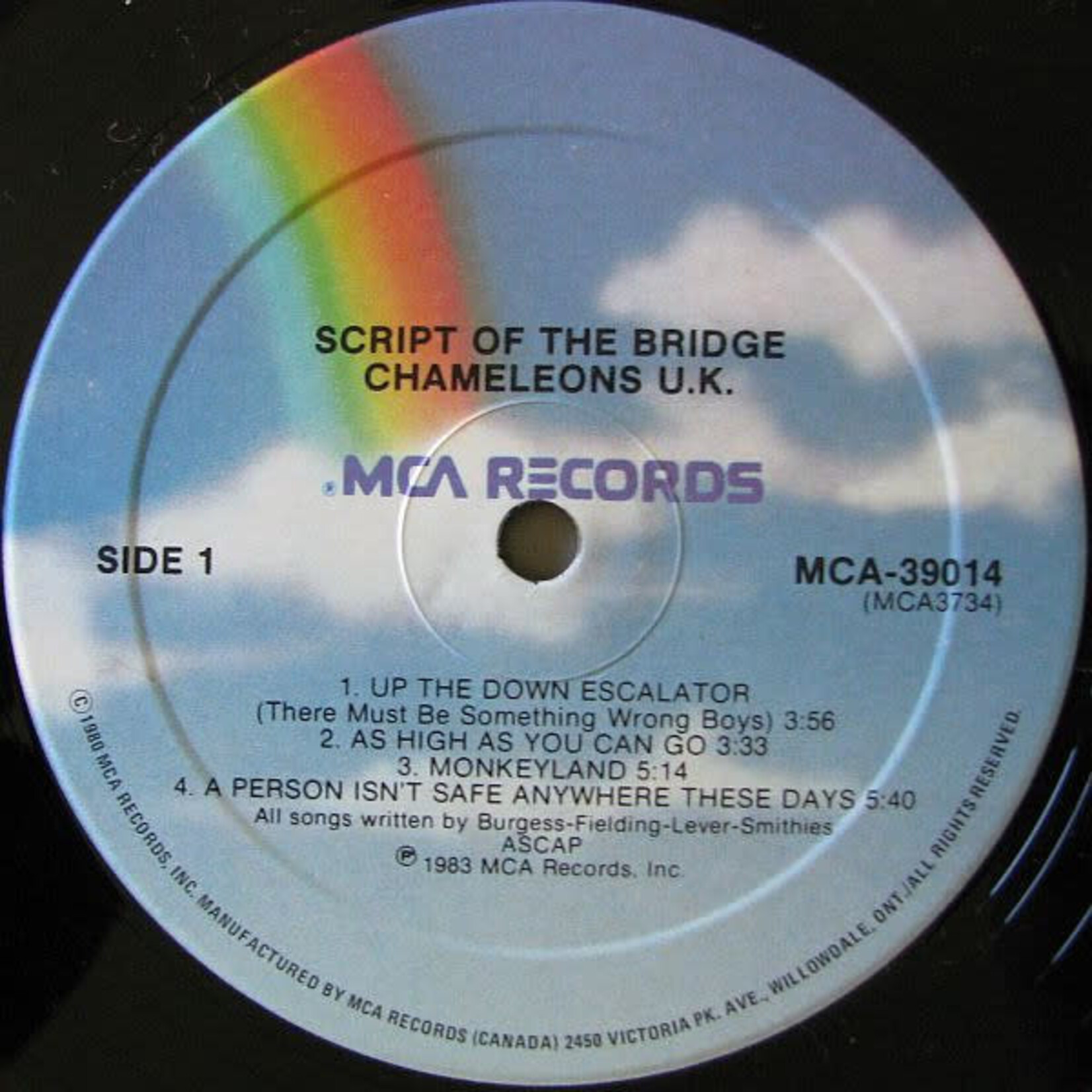 [Nick's Disk Pics] Chameleons: Script Of The Bridge (1984, Canada, Promo, NM) [MCA]