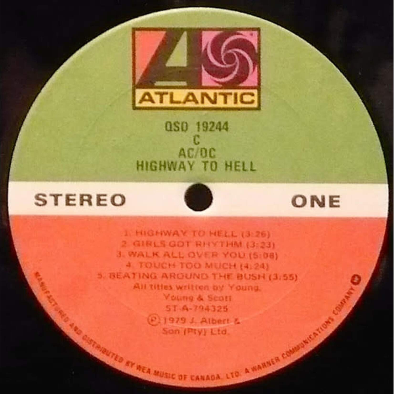 [Nick's Disk Pics] AC/DC: Highway to Hell (1979, CANADA, Promo, NM) [ATLANTIC]