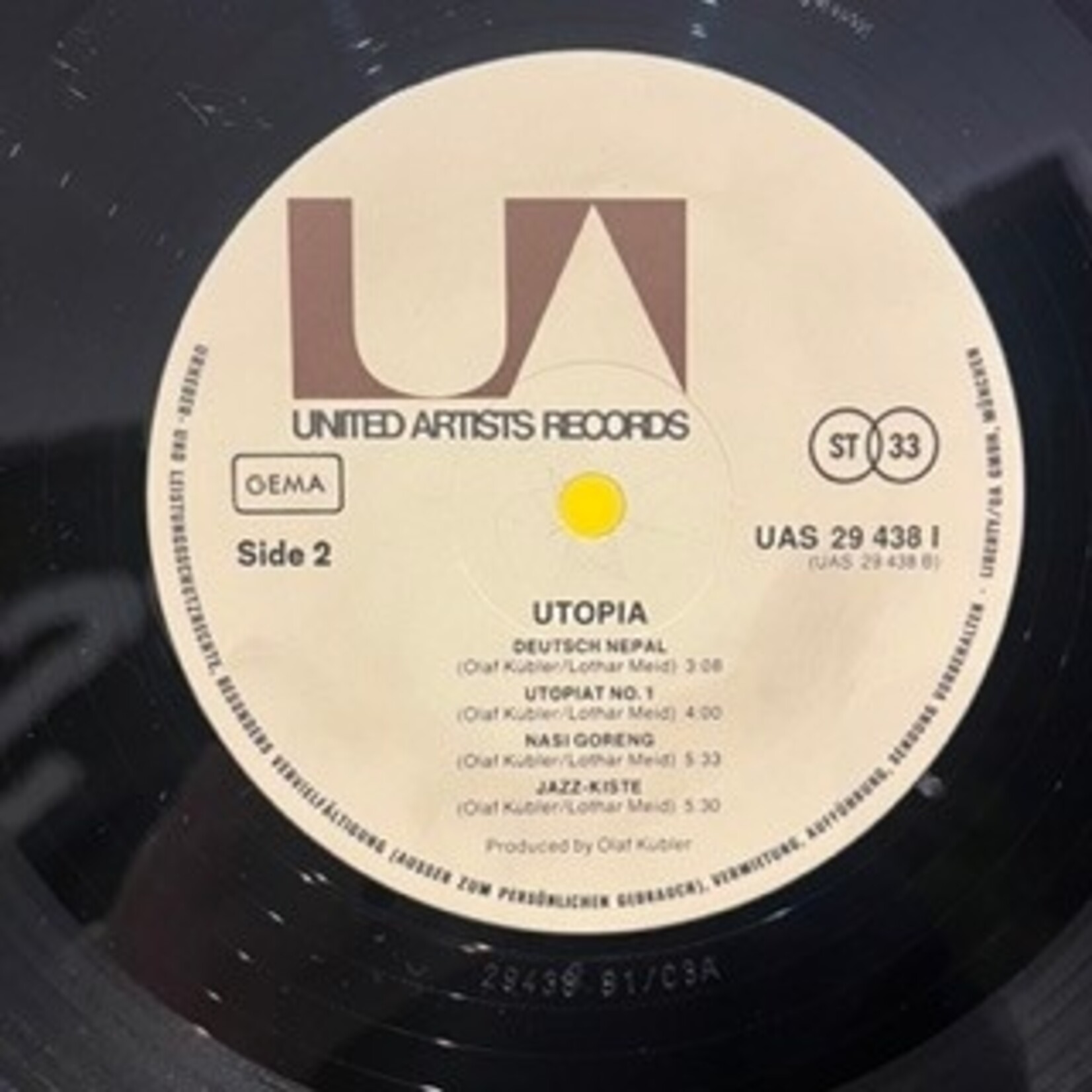 [Nick's Disk Pics] Utopia: Self-Titled (1973, Germany, Krautrock, VG+) [UNITED]