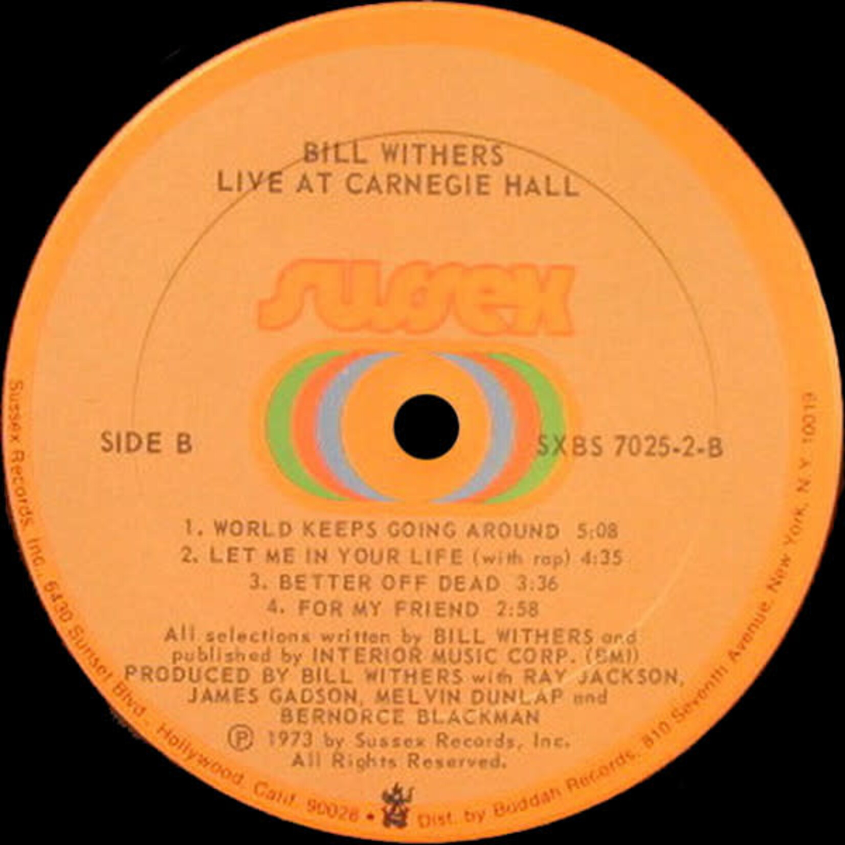 [Nick's Disk Pics] Withers, Bill: Live At Carnegie Hall (1973, US, w/ Inners, NM) [SUSSEX]