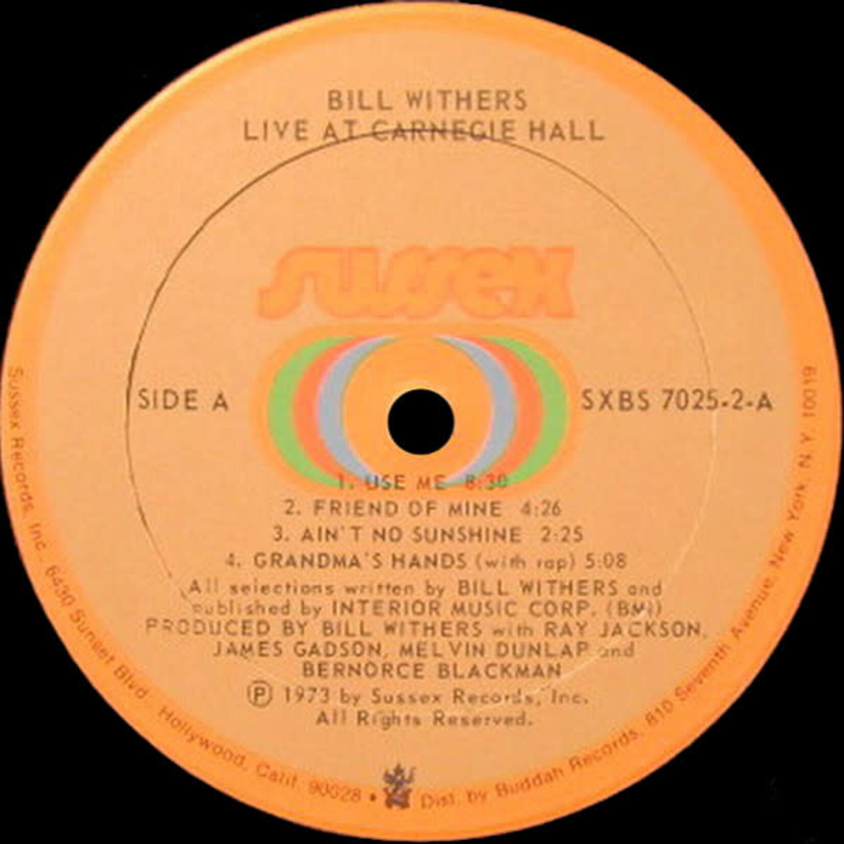 [Nick's Disk Pics] Withers, Bill: Live At Carnegie Hall (1973, US, w/ Inners, NM) [SUSSEX]