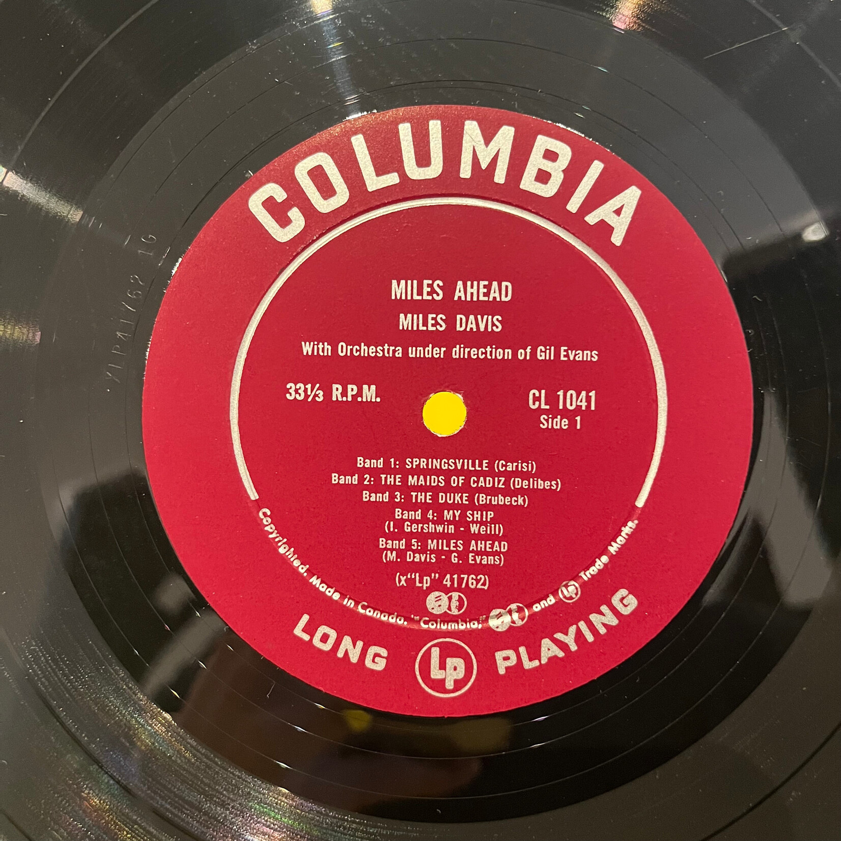 [Nick's Disk Pics] Davis, Miles: Miles Ahead (1957, Canada, Mono, VG+) [COLUMBIA]