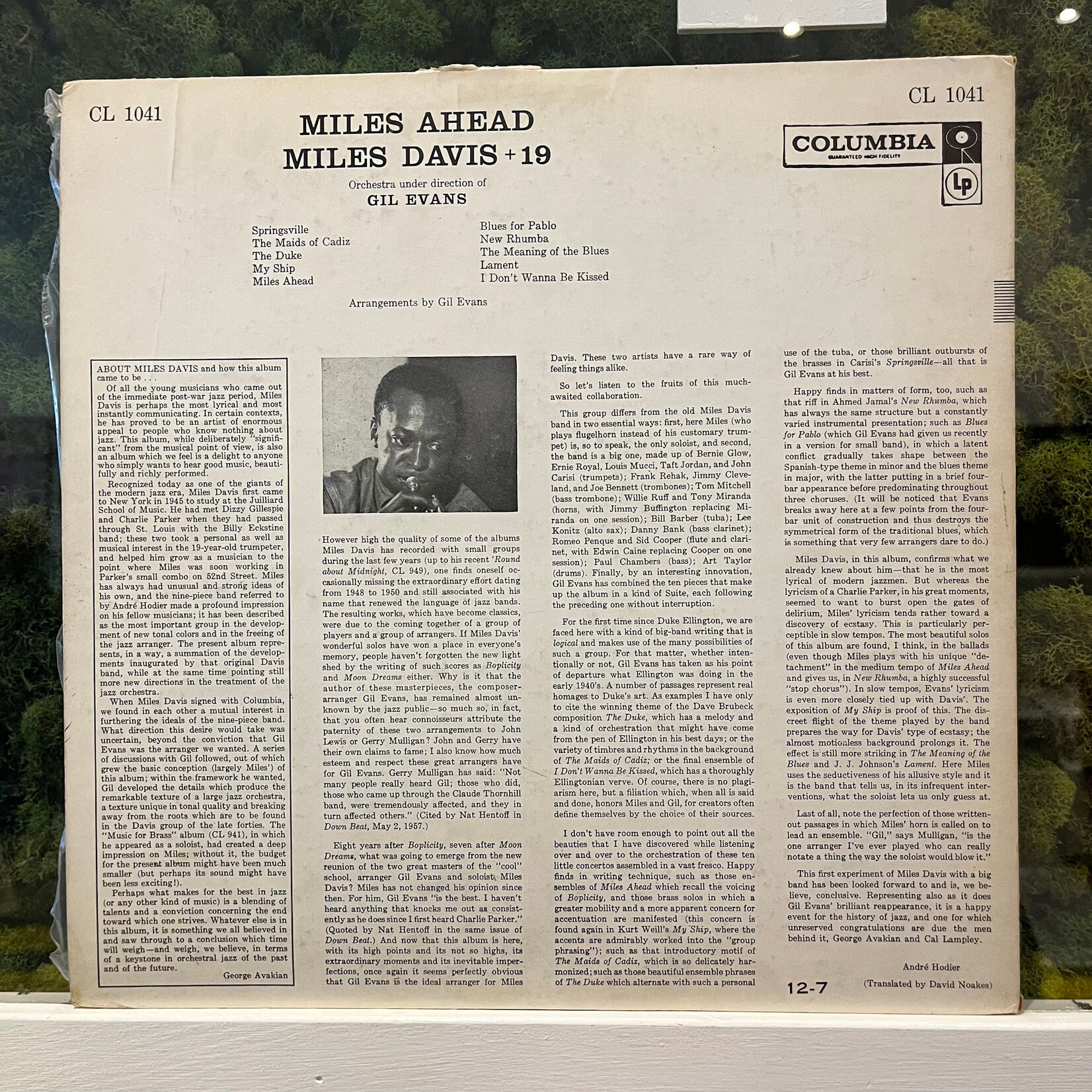 [Nick's Disk Pics] Davis, Miles: Miles Ahead (1957, Canada, Mono, VG+) [COLUMBIA]