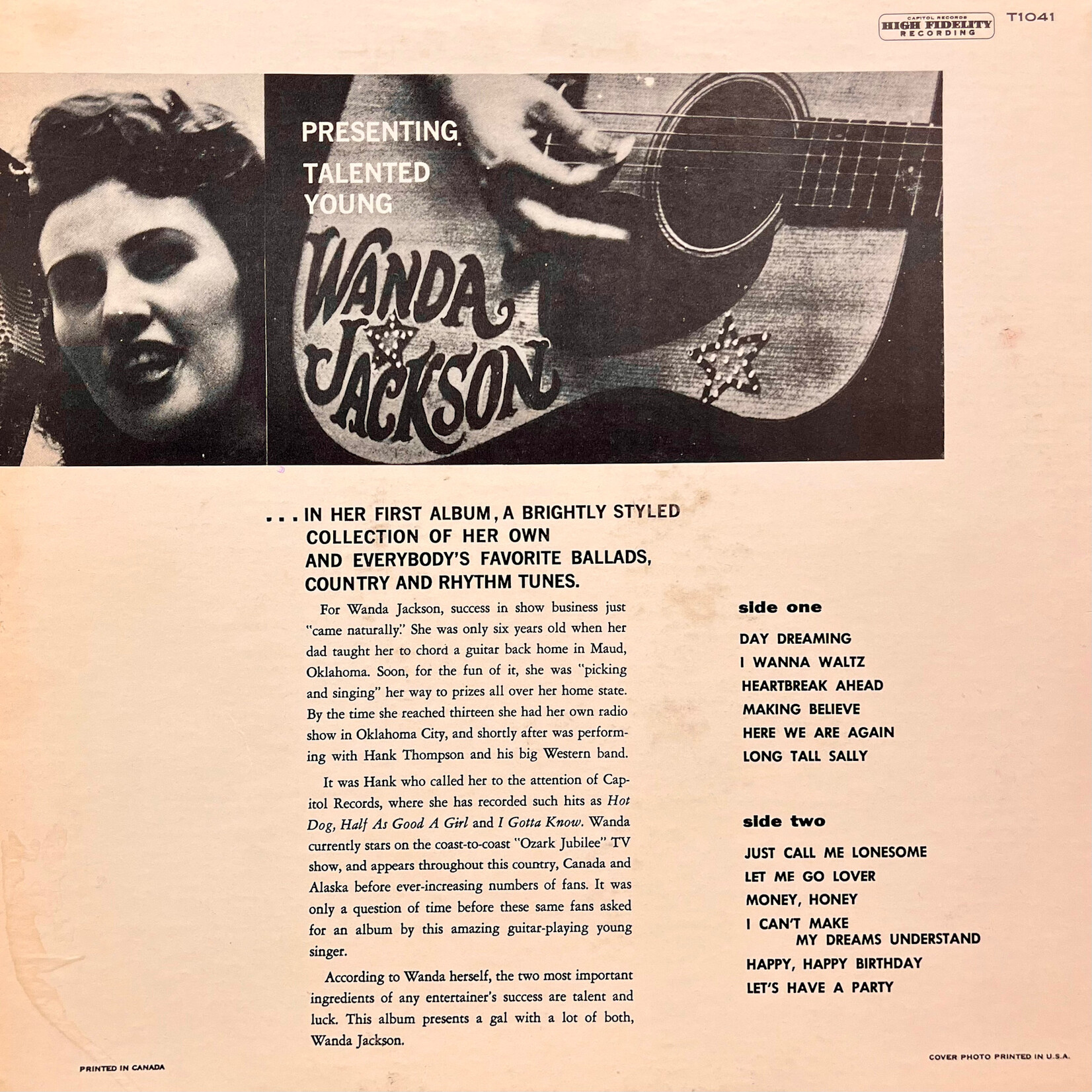 [Kollectible Vinyl] Jackson, Wanda: Wanda Jackson (1960, Canada, VG)[CAPITOL]