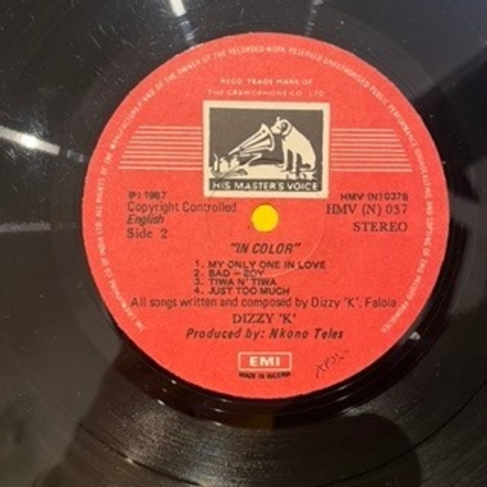 [Nick's Disk Pics] Dizzy K: In Color (1987, Nigeria, w/Inner, Afrobeat/Synth-Funk, VG) [EMI]