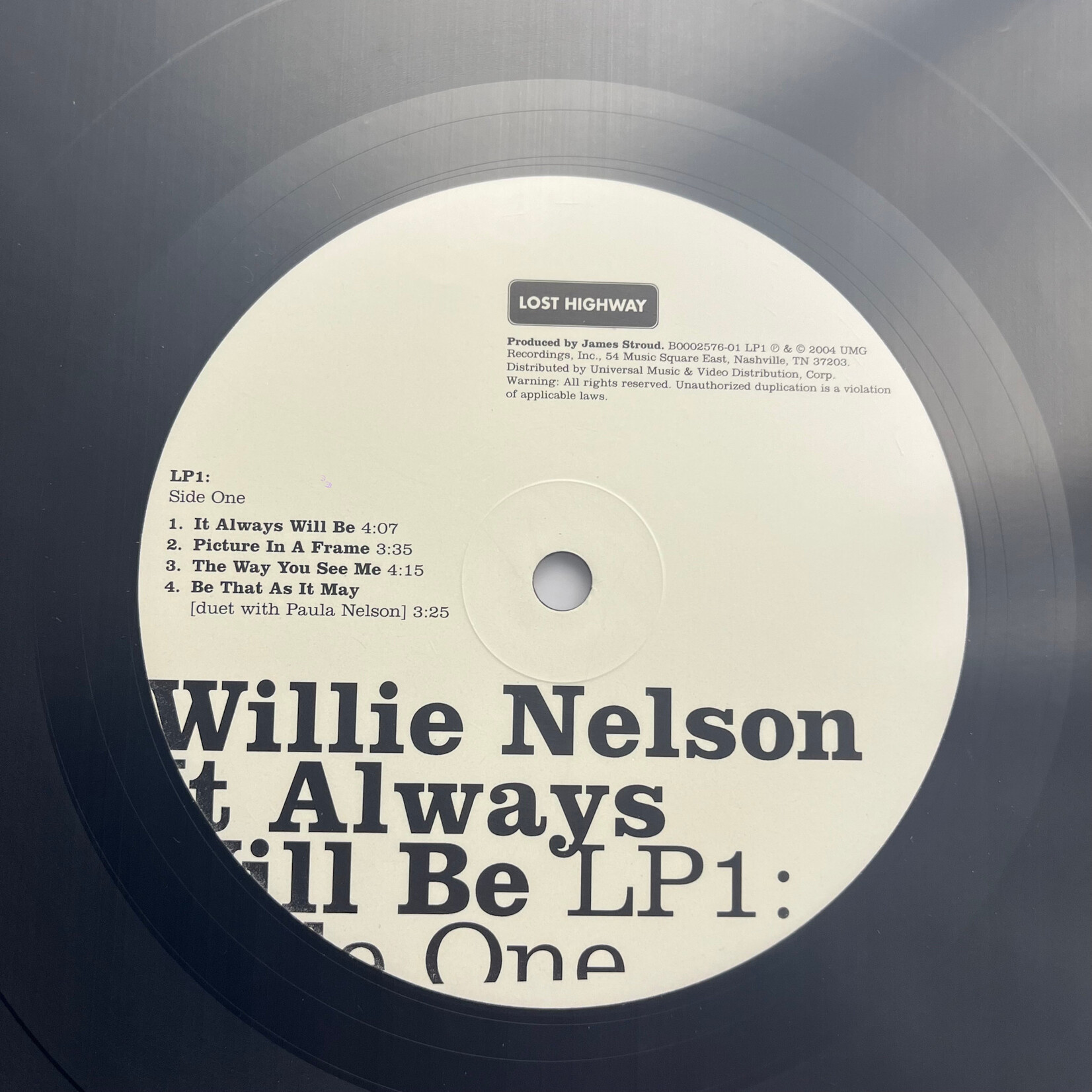 [Kollectible Vinyl] Nelson ,Willie: It Always Will Be (2004, US, VG+)[LOST HIGHWAY]
