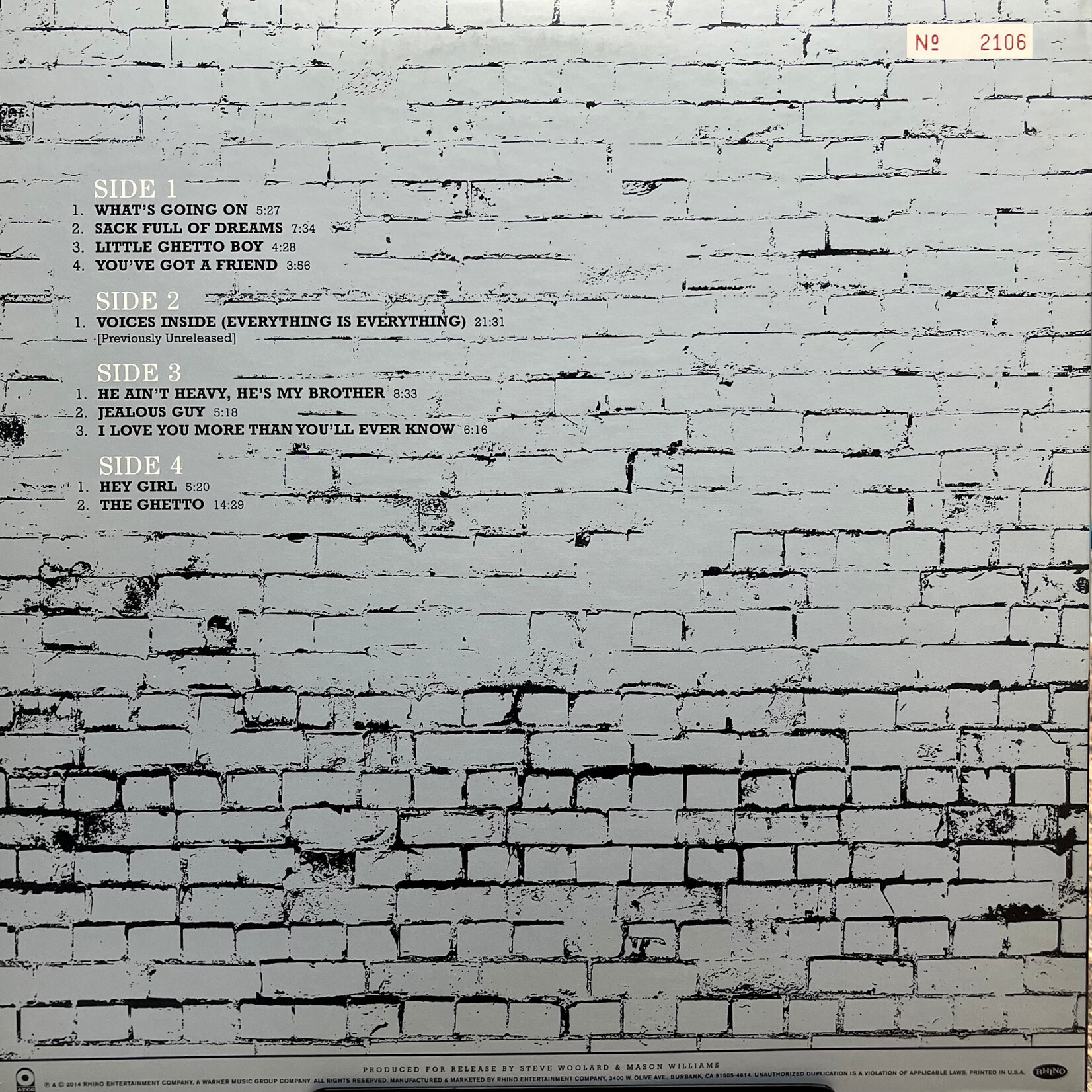 [Kollectible Vinyl] Hathaway, Donny: Live At The Bitter End 1971 (2014, US, RSD Limited Ed., #'d, VG+) [ATCO]