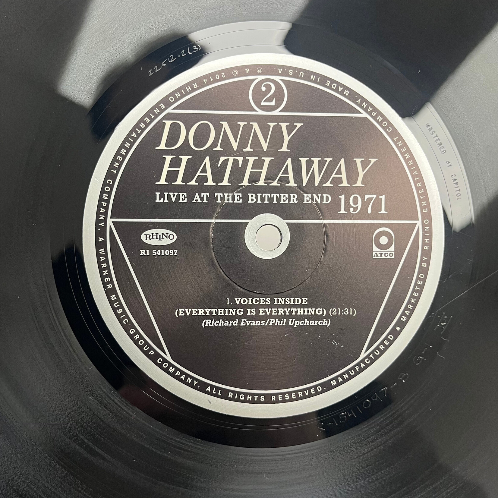 [Kollectible Vinyl] Hathaway, Donny: Live At The Bitter End 1971 (2014, US, RSD Limited Ed., #'d, VG+) [ATCO]