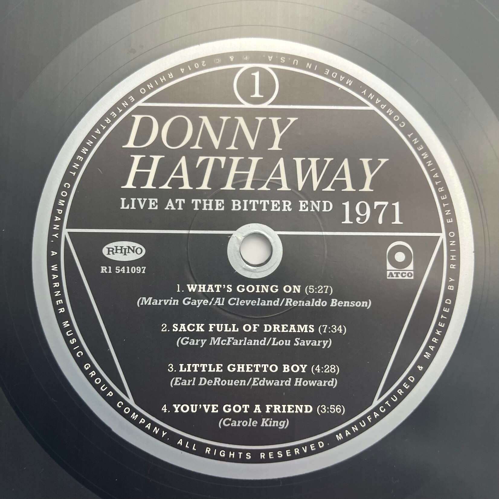 [Kollectible Vinyl] Hathaway, Donny: Live At The Bitter End 1971 (2014, US, RSD Limited Ed., #'d, VG+) [ATCO]