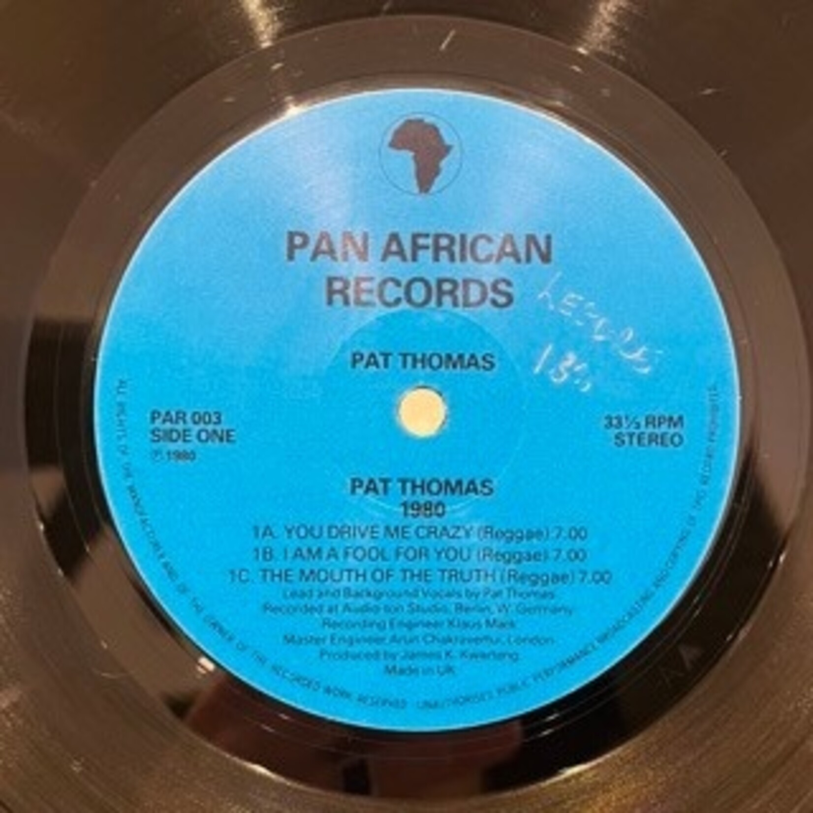 [Nick's Disk Pics] Thomas, Pat: 1980 (1980, UK, VG) [PAN AFRICAN]