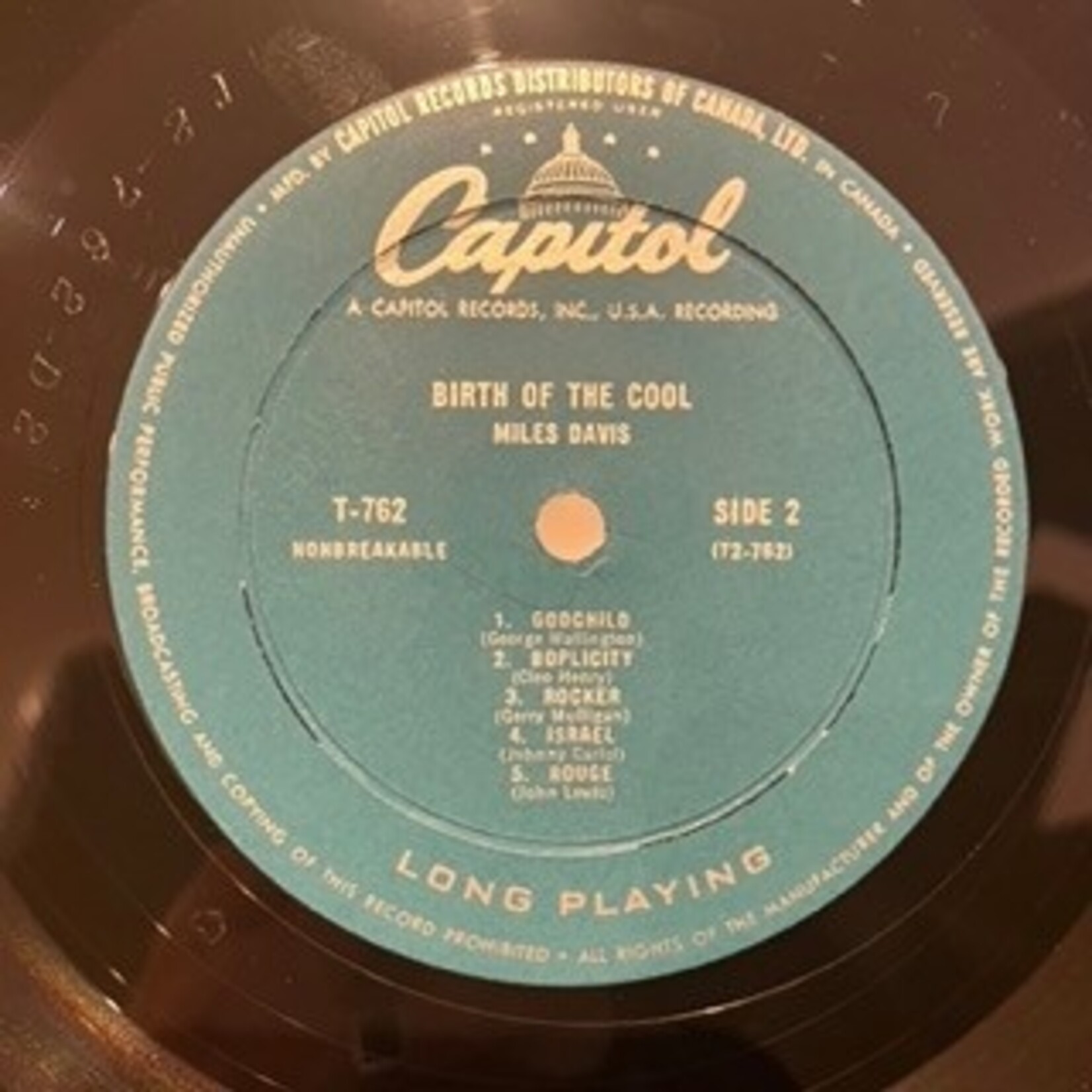 [Nick's Disk Pics] Davis, Miles: Birth Of The Cool (1957, Canada, 1st Edition,  1st Cover, VG+) [CAPITOL]