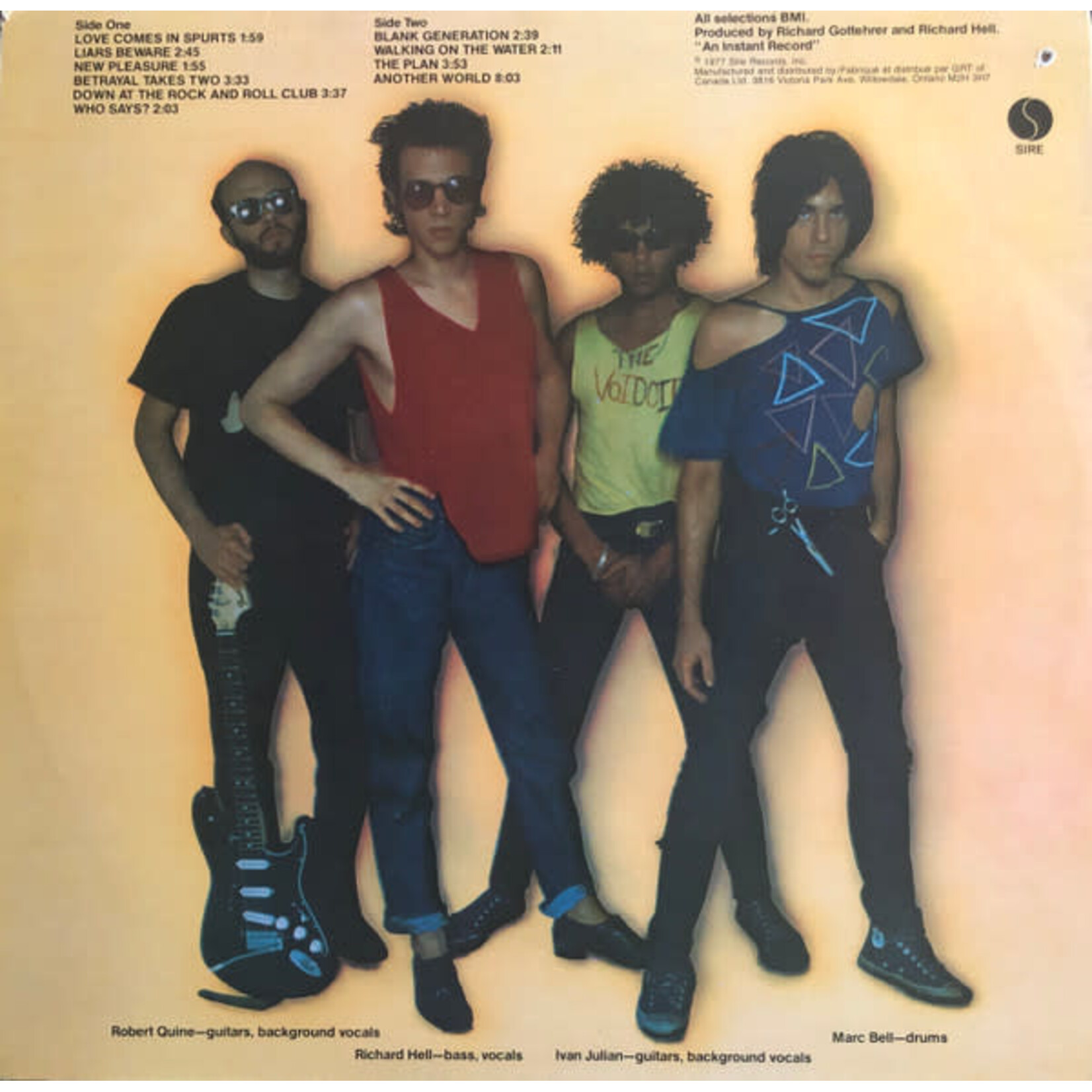 [Nick's Disk Pics] Richard Hell & The Voidoids: Blank Generation (1977, 1st Press, NM) [SIRE]