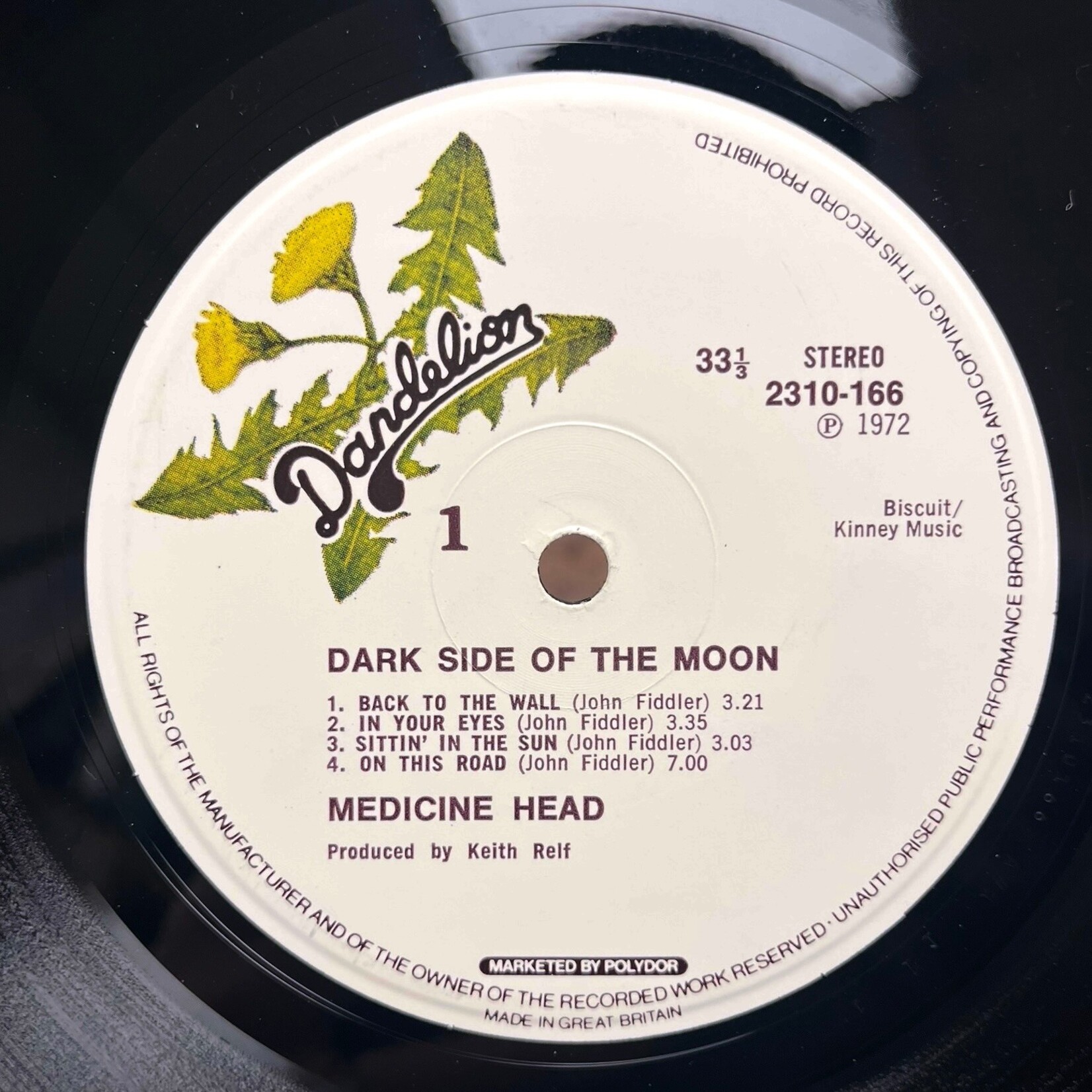 [Kollectible Vinyl] Medicine Head: Dark Side Of The Moon (1972, UK, VG+) [DANDELION]