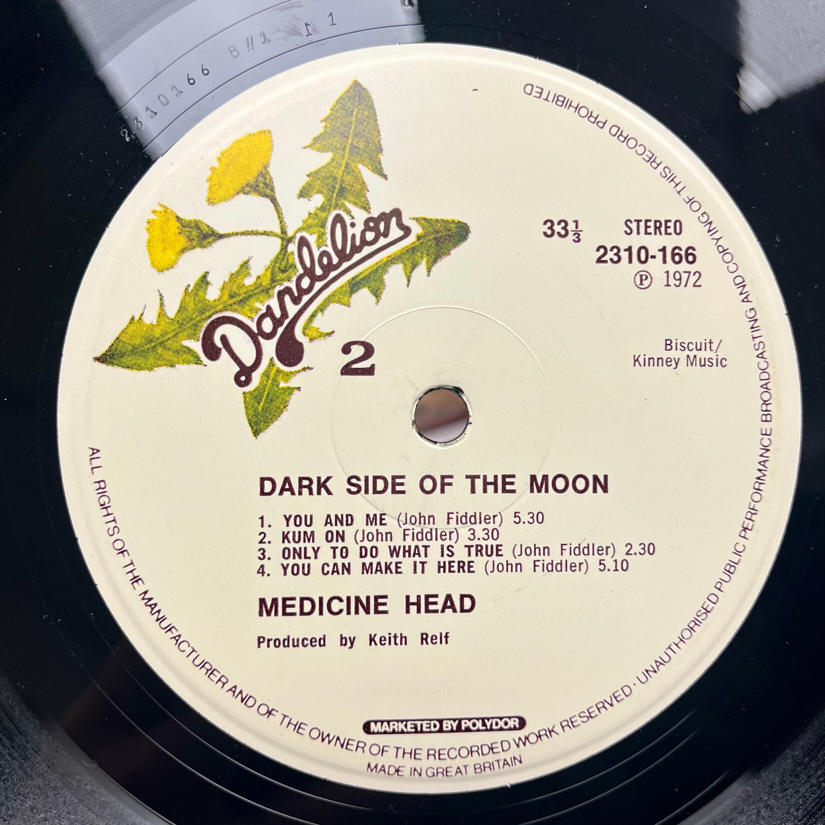 [Kollectible Vinyl] Medicine Head: Dark Side Of The Moon (1972, UK, VG+) [DANDELION]
