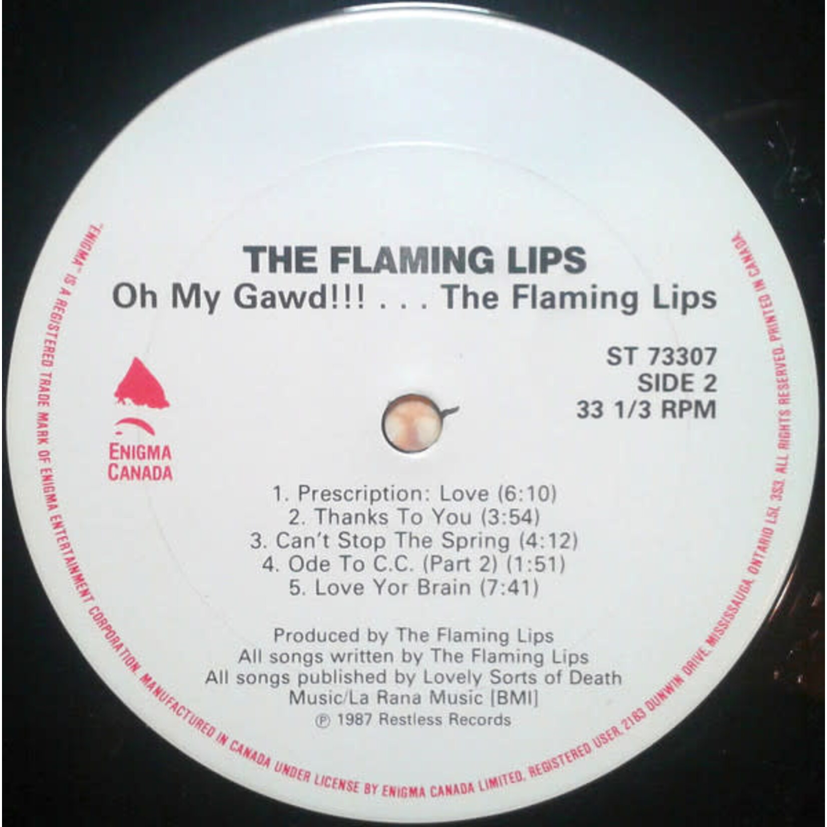 [Nick's Disk Pics] Flaming Lips: Oh My Gawd!!!... (1987 Press, VG++) [ENIGMA]