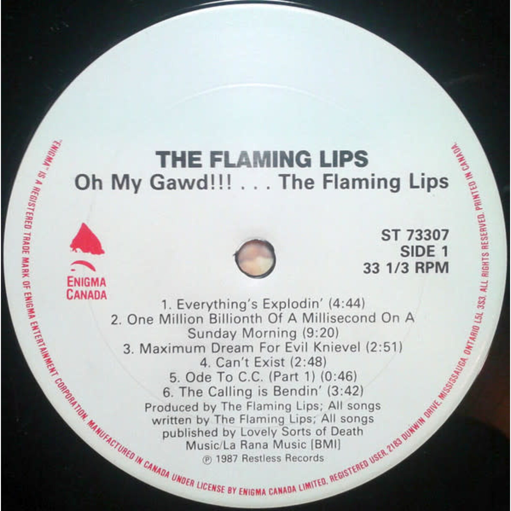 [Nick's Disk Pics] Flaming Lips: Oh My Gawd!!!... (1987 Press, VG++) [ENIGMA]