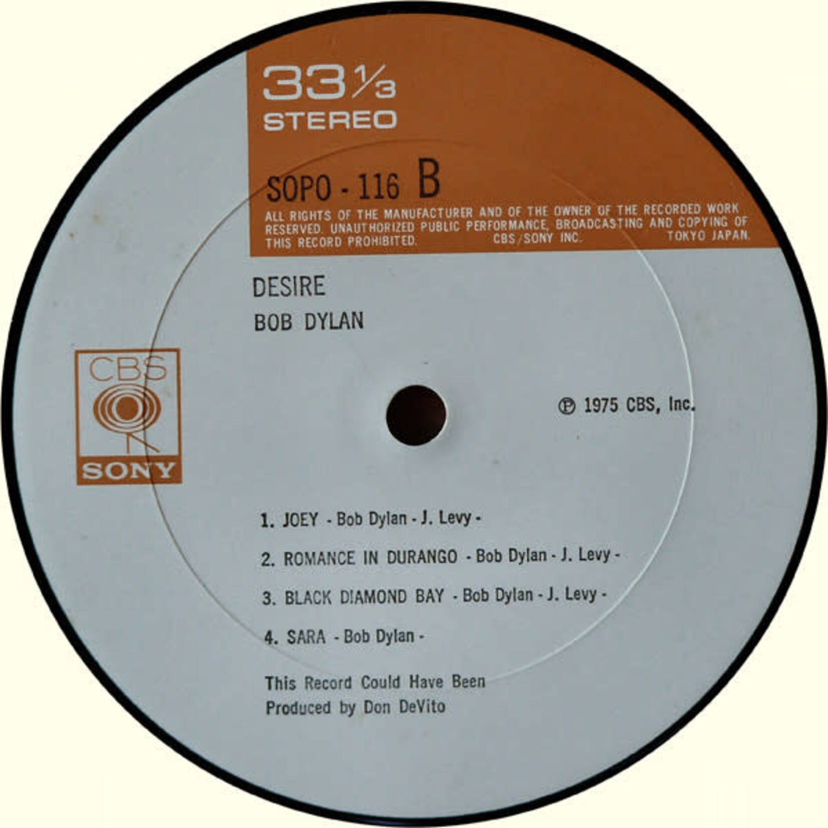 [Kollectible Vinyl] Dylan, Bob: Desire = 欲望 (1976, Japan, w/OBI and Insert, EX) [CBS]