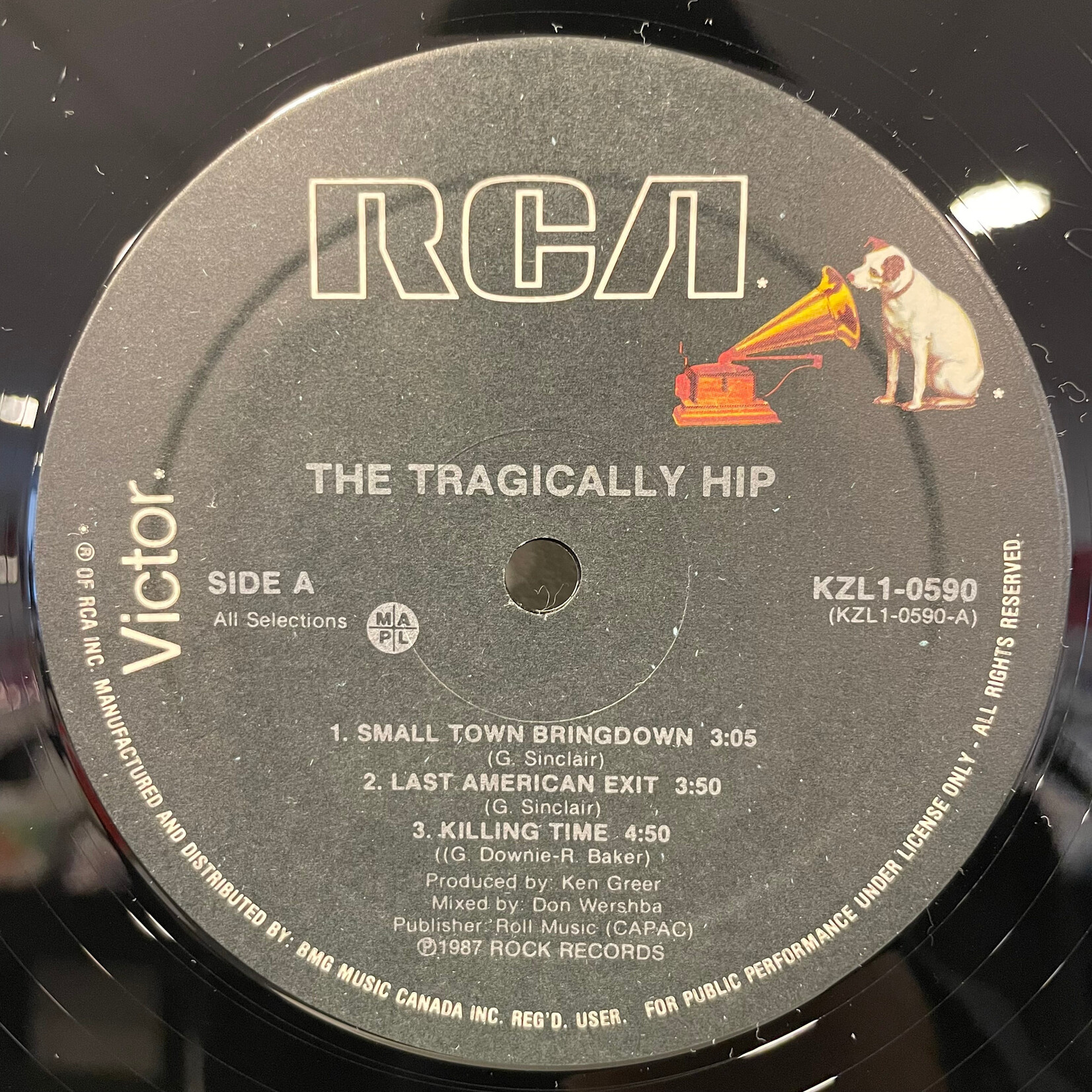 [Kollectible Vinyl] Tragically Hip: Self-titled (1987, Canada, w/ Inner, Black Label) [RCA]