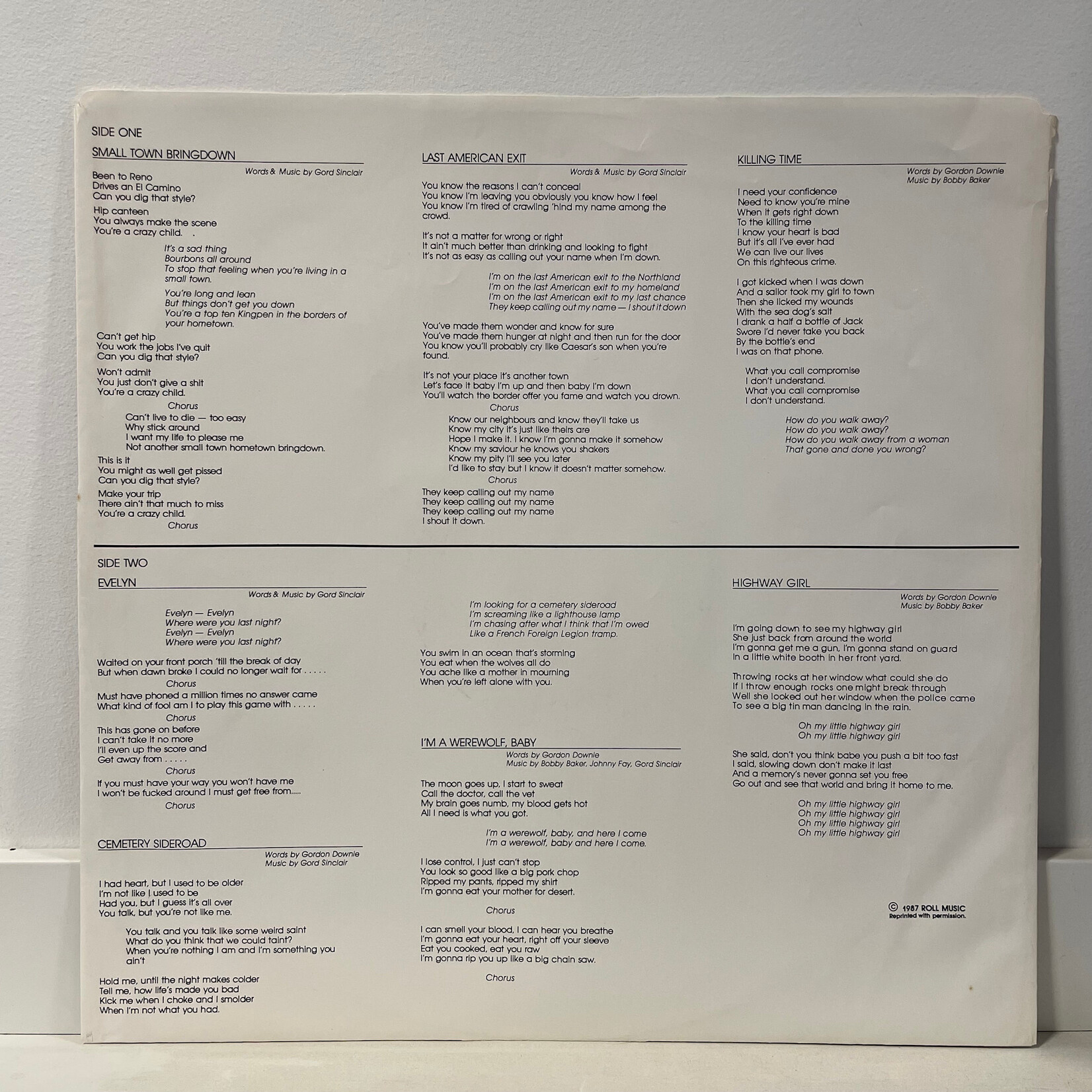 [Kollectible Vinyl] Tragically Hip: Self-titled (1987, Canada, w/ Inner, Black Label) [RCA]