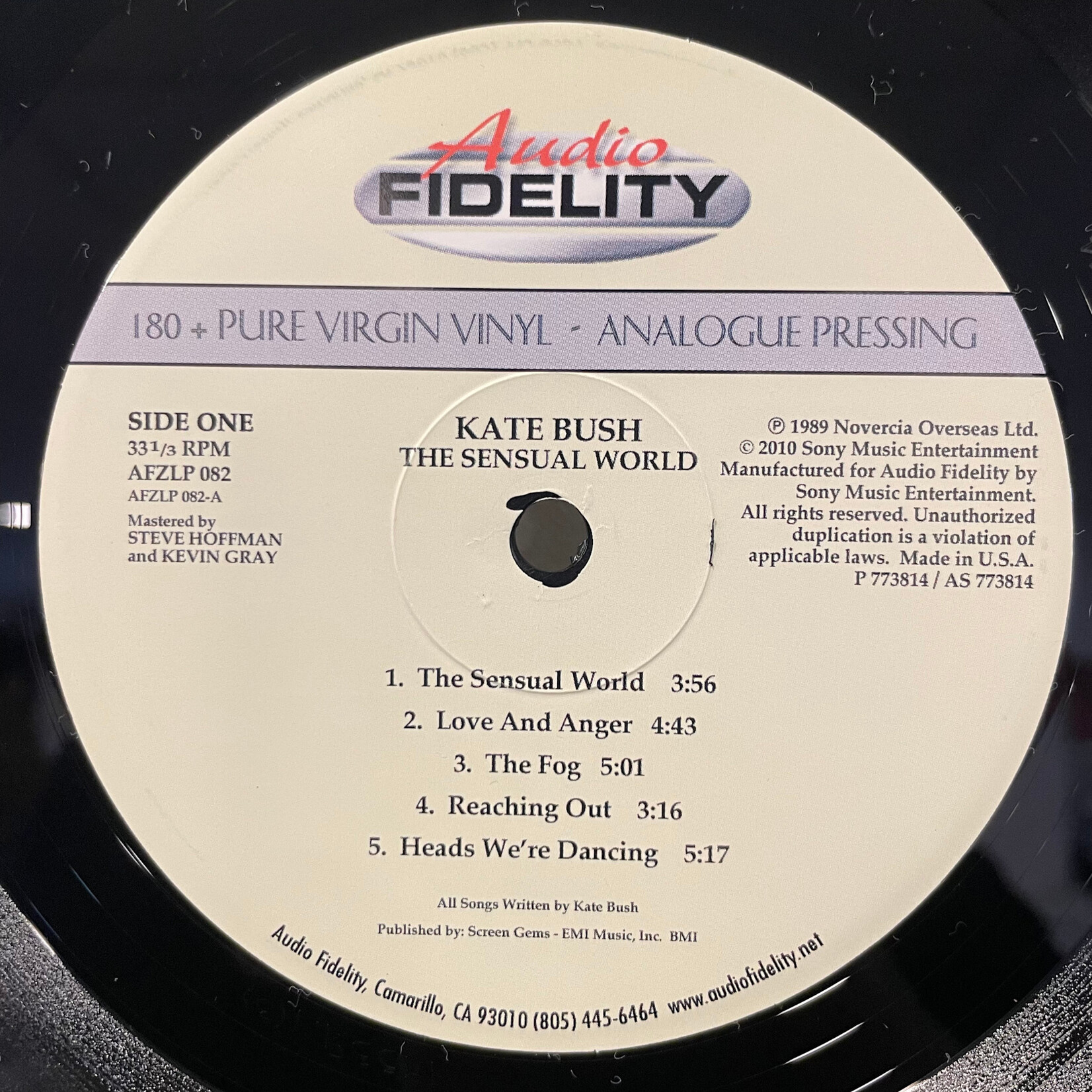 [Kollectible Vinyl] Bush, Kate: The Sensual World (2010, USA, Limited Edition Audiophile, VG+) [AUDIO FIDELITY]