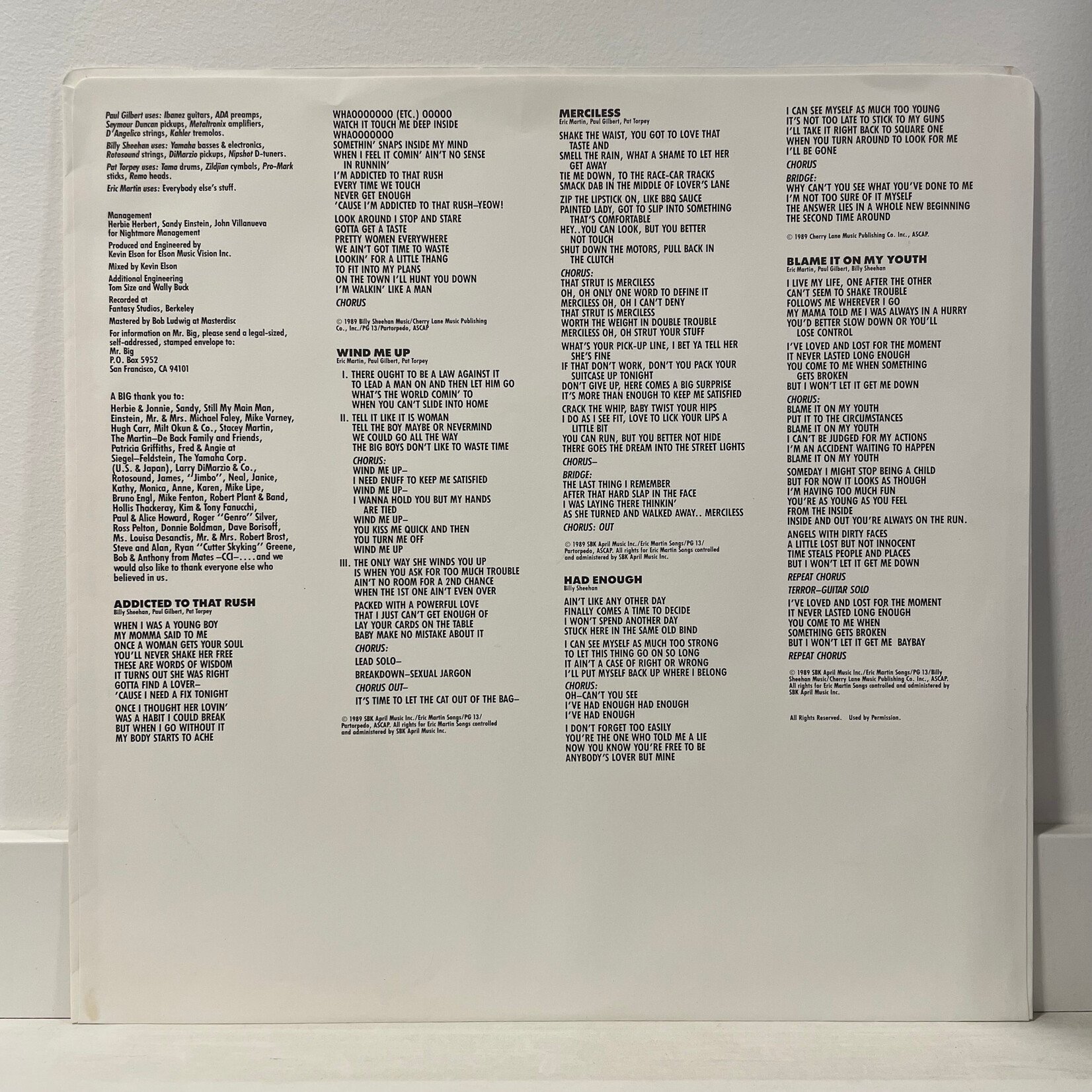 [Kollectible Vinyl] Mr. Big: Self-titled (1989, Canada, VG+) [ATLANTIC]