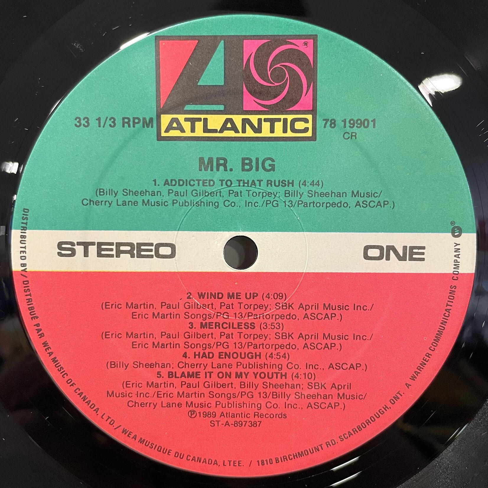 [Kollectible Vinyl] Mr. Big: Self-titled (1989, Canada, VG+) [ATLANTIC]