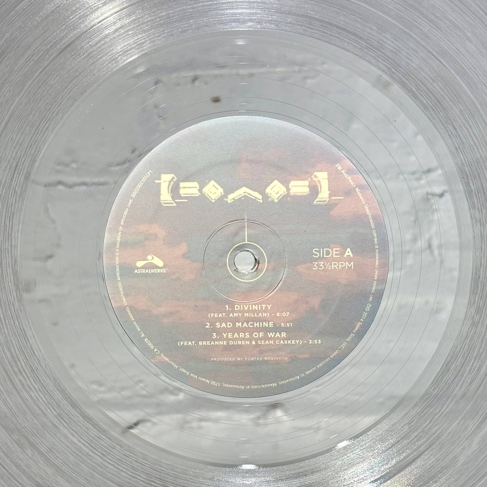 [Kollectible Vinyl] Robinson, Porter: Worlds (2014, USA, Clear Wax, VG+) [ASTRALWERKS]