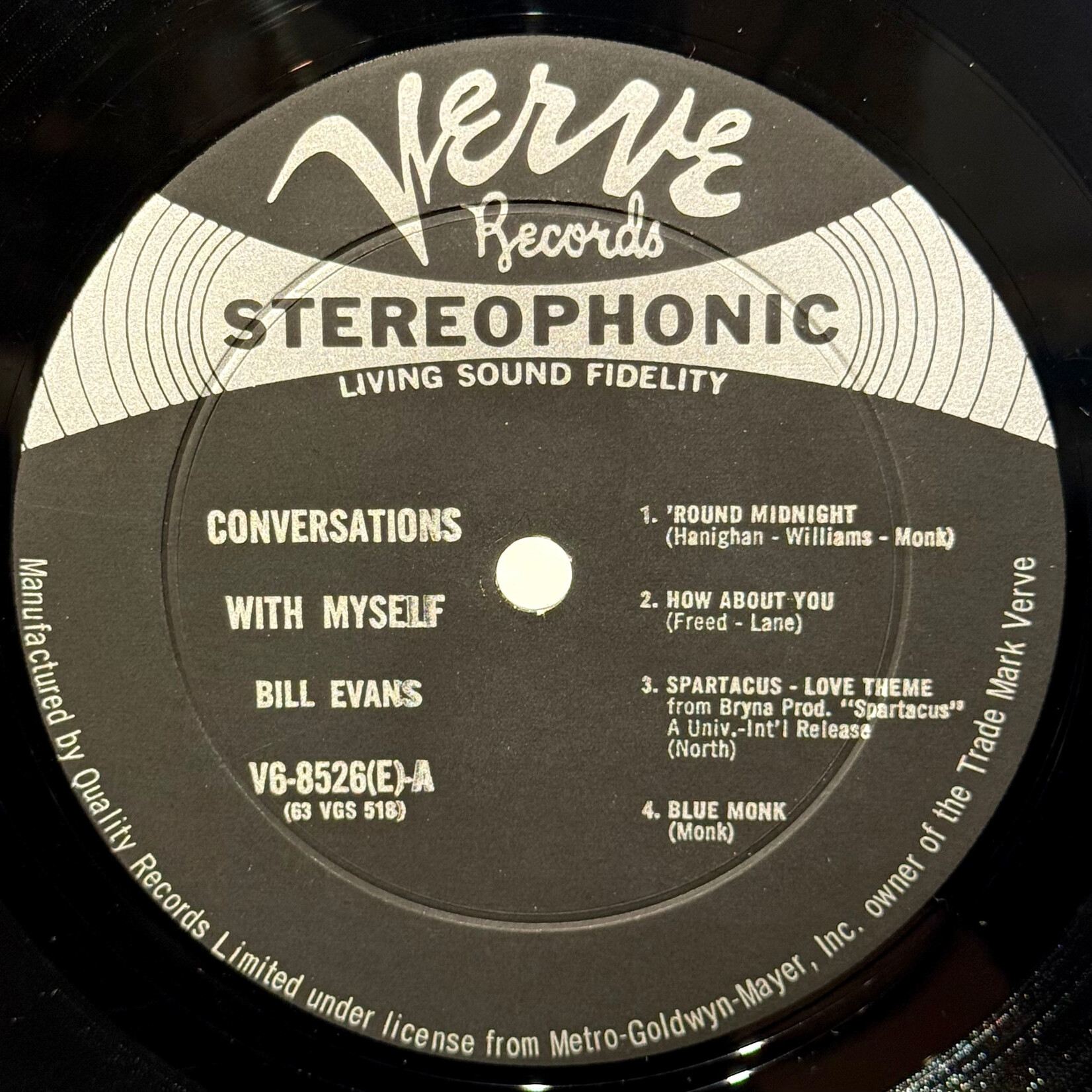 [Kollectible Vinyl] Evans, Bill: Conversations With Myself (1963, Canada, VG) [VERVE]