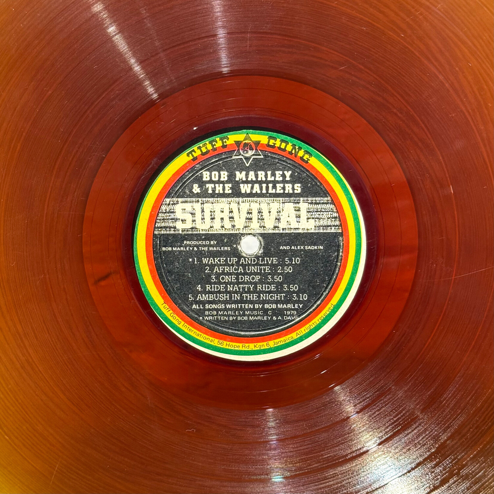 [Kollectible Vinyl] Marley, Bob & The Wailers: Survival (1979, Jamaica, Red Vinyl w/ Inner, VG+) [TUFF GONG]