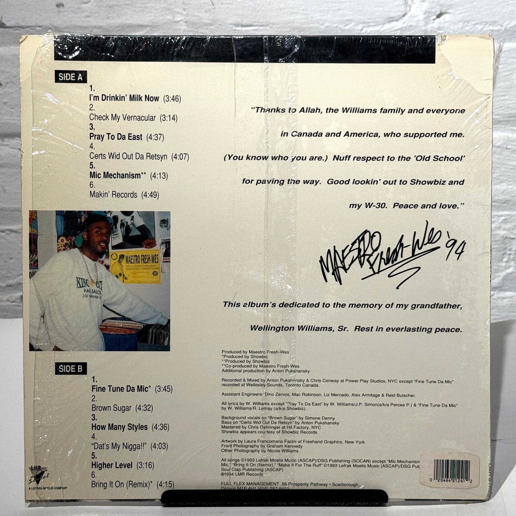 [Kollectible Vinyl] Maestro Fresh-Wes: "Naaah, Dis Kid Can't Be From Canada?!!" (1994, Canada, In Shrink w/ Advisory Sticker, VG+) [LMR STREET]]