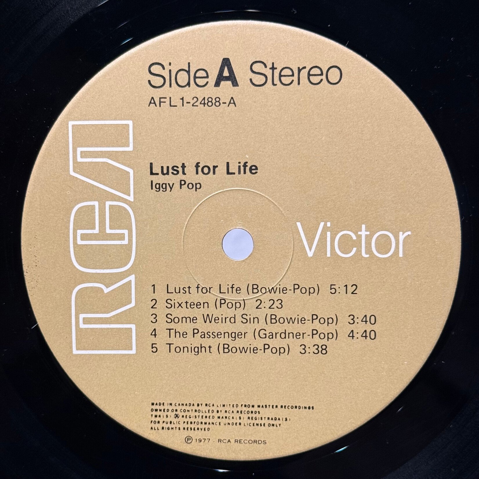 [Kollectible Vinyl] Pop, Iggy: Lust For Life (1977, Canada, VG+) [RCA VICTOR]