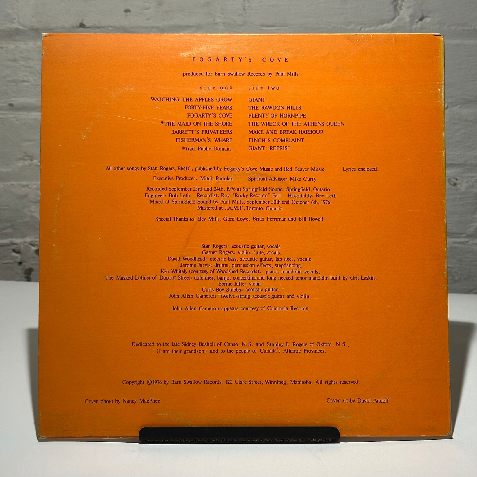 [Kollectible Vinyl] Rogers, Stan: Fogarty's Cove (1976, Canada, w/ Insert, VG+) [BARN SWALLOW]