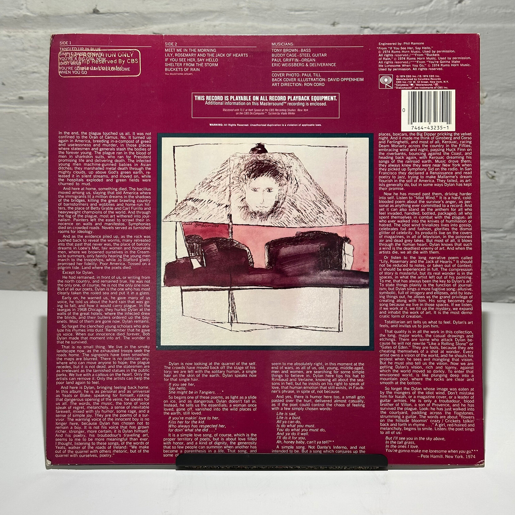 [Kollectible Vinyl] Dylan, Bob: Blood On The Tracks (1981, USA, Audiophile Pressing, VG+) [COLUMBIA]