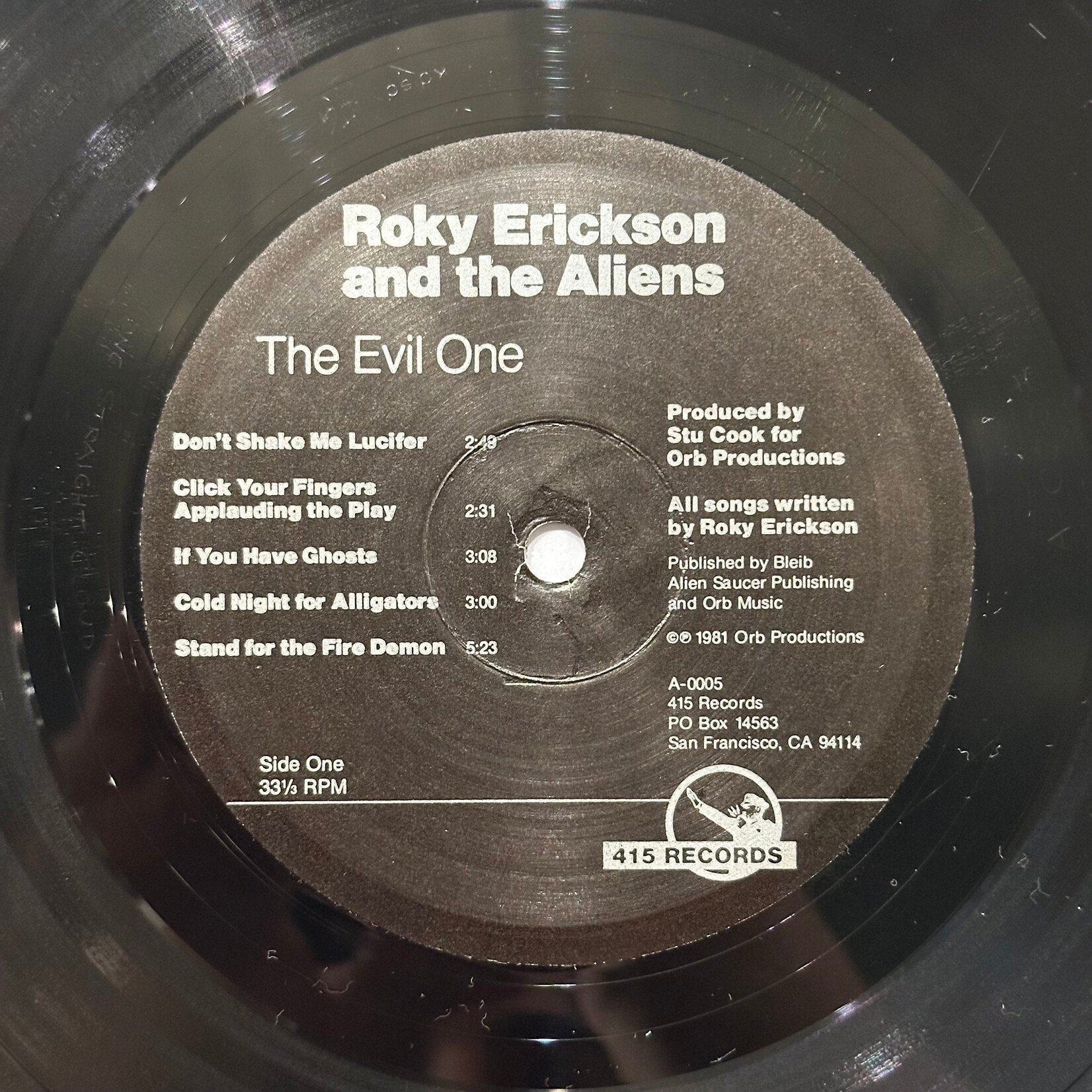 [Kollectible Vinyl] Roky Erickson And The Aliens: The Evil One (1981, USA, VG+) [415 RECORDS]