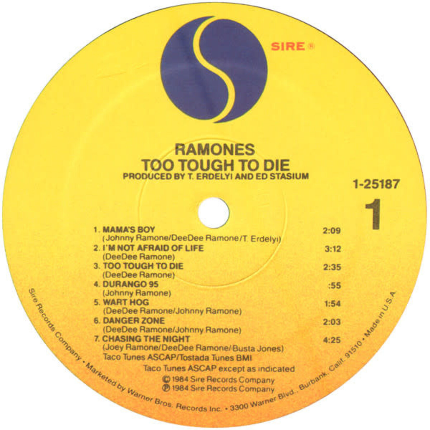 [Kollectible Vinyl] Ramones: Too Tough To Die (1984, USA, Gold Stamp Promo, w/OG Inner, Ex) [SIRE]