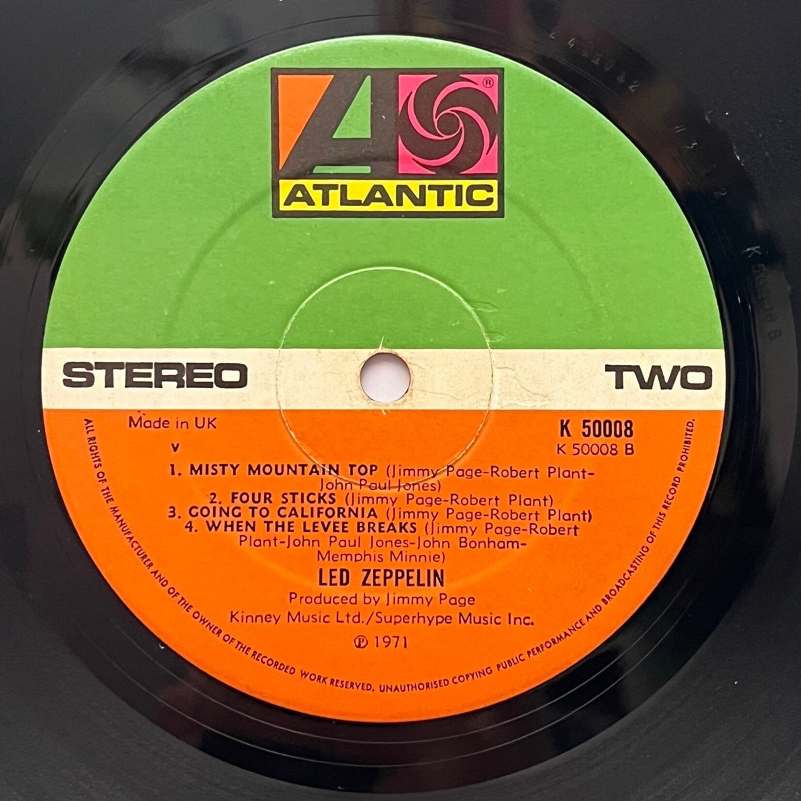 [Kollectible Vinyl] Led Zepplin: IV (1972, UK, Misty Mountain Top Misprint, VG) [ATLANTIC]