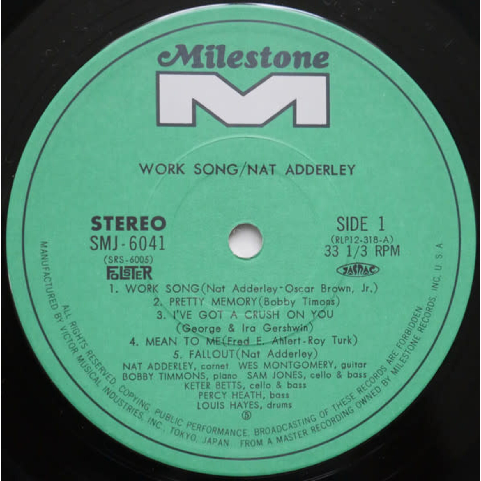 [Japanese Vintage] Adderley, Nat: Work Song (no Obi) [JAPANESE VINTAGE]