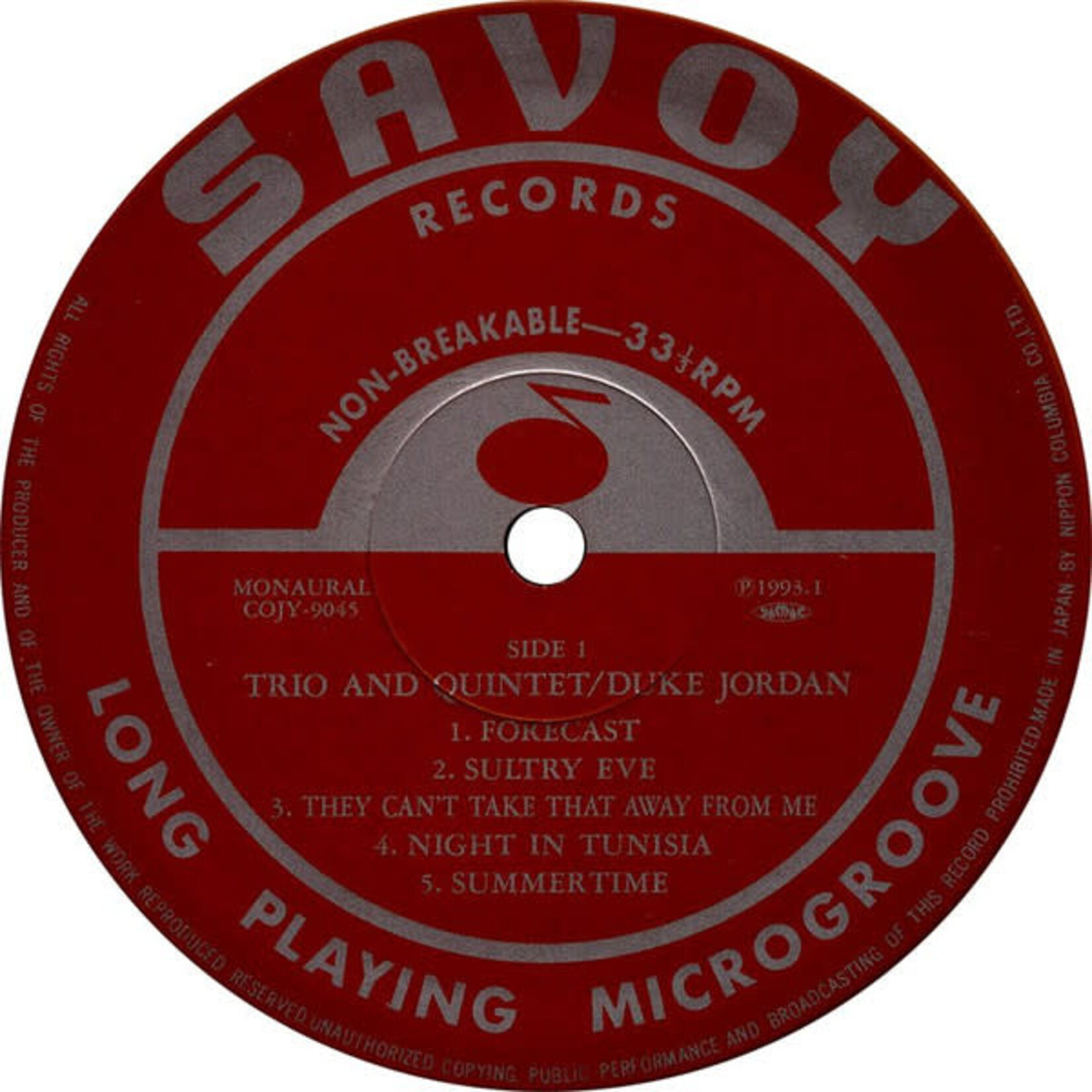 [Japanese Vintage] Jordan, Duke: Trio/Quintet (w/OBI) [JAPANESE VINTAGE]