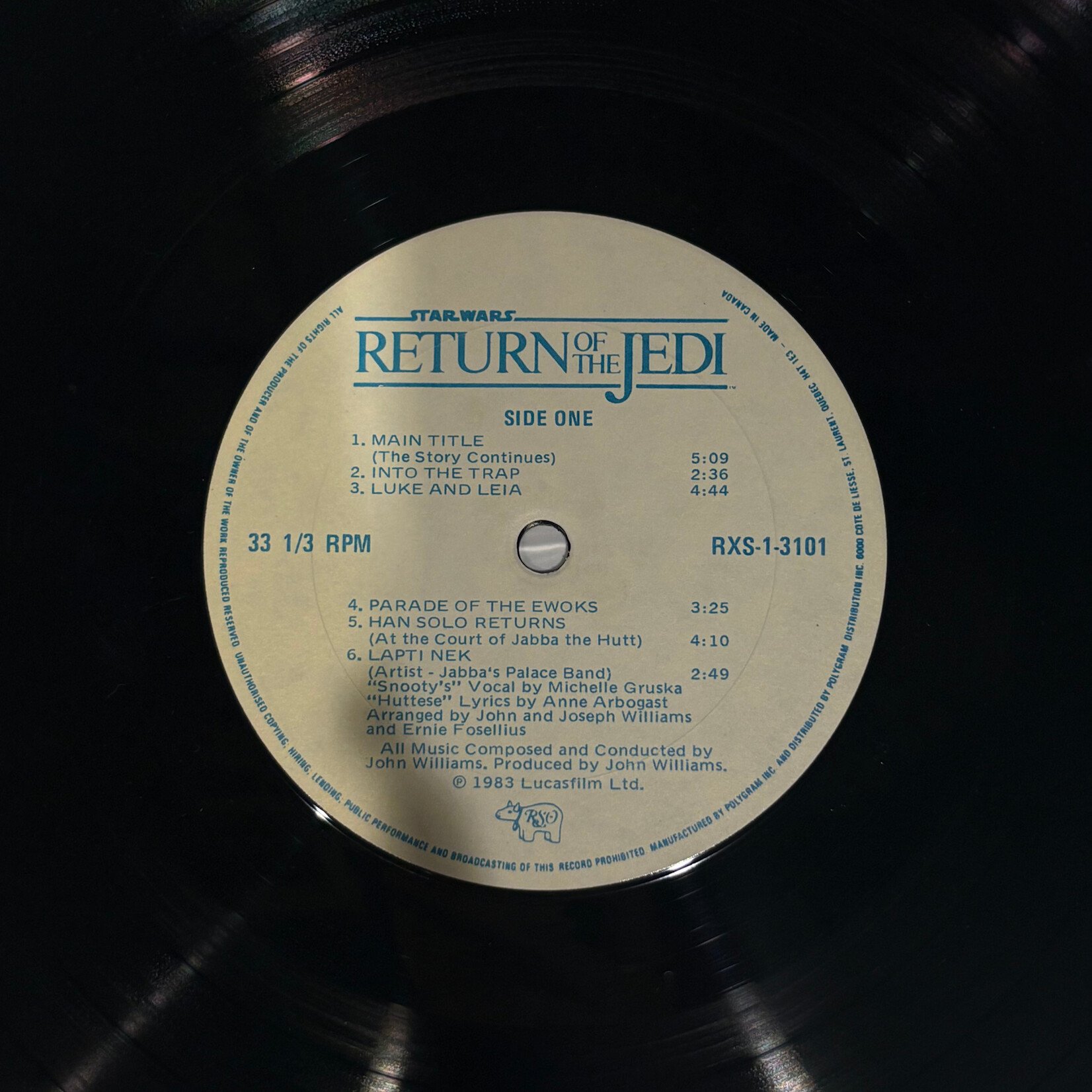 [Kollectible Vinyl] Williams, John: Star Wars / Return Of The Jedi (OST) (1983, Canada, w/ Insert, VG+) [RSO]