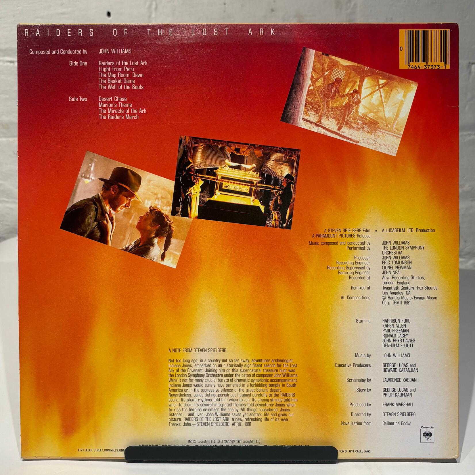[Kollectible Vinyl] Williams, John: Raiders Of The Lost Ark (OST) (1981, Canada, Original Press, NM) [COLUMBIA]