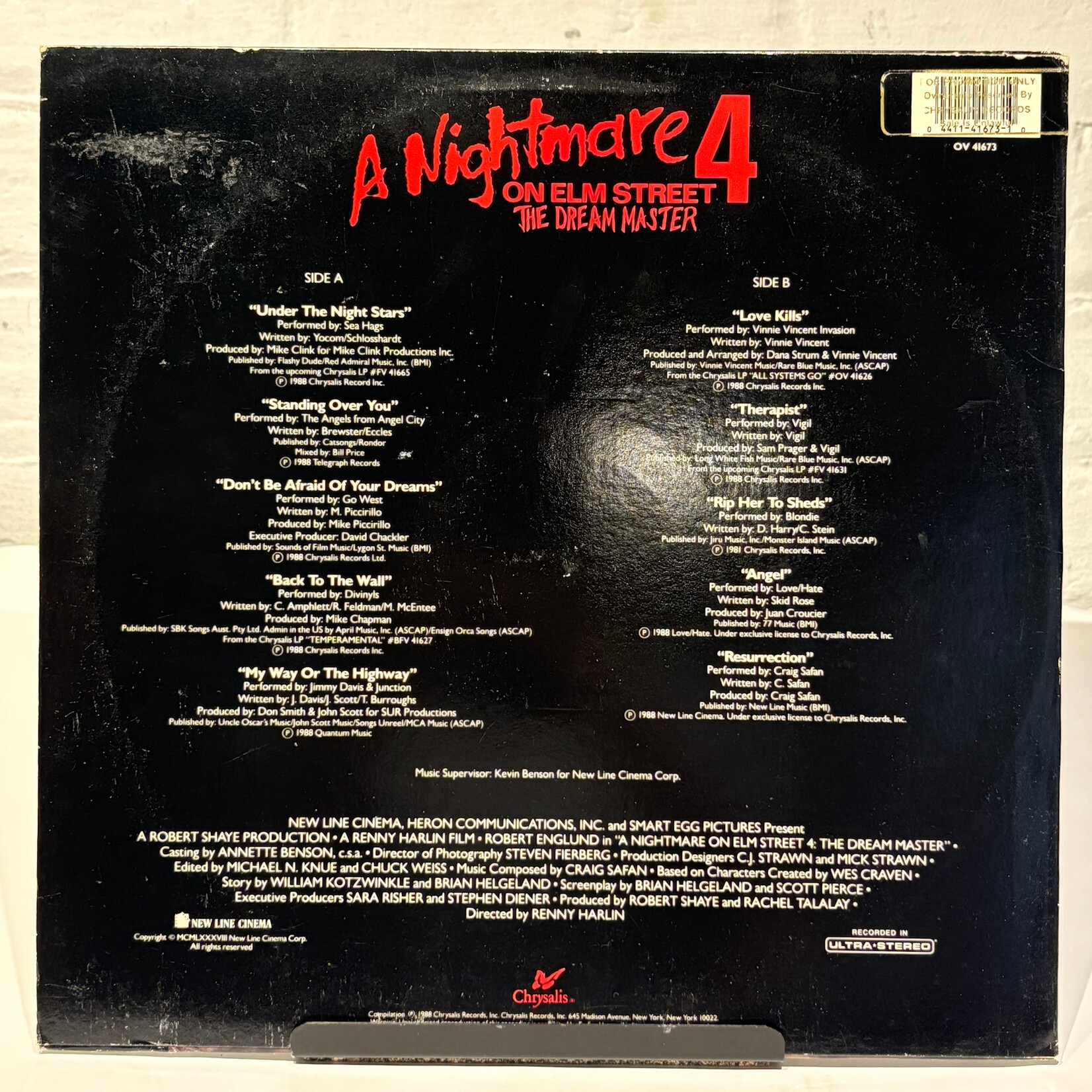 [Kollectible Vinyl] V/A:  A Nightmare On Elm Street 4: The Dream Master (OST) (1988, USA, Promo Copy, VG++) [CHRYSALIS]