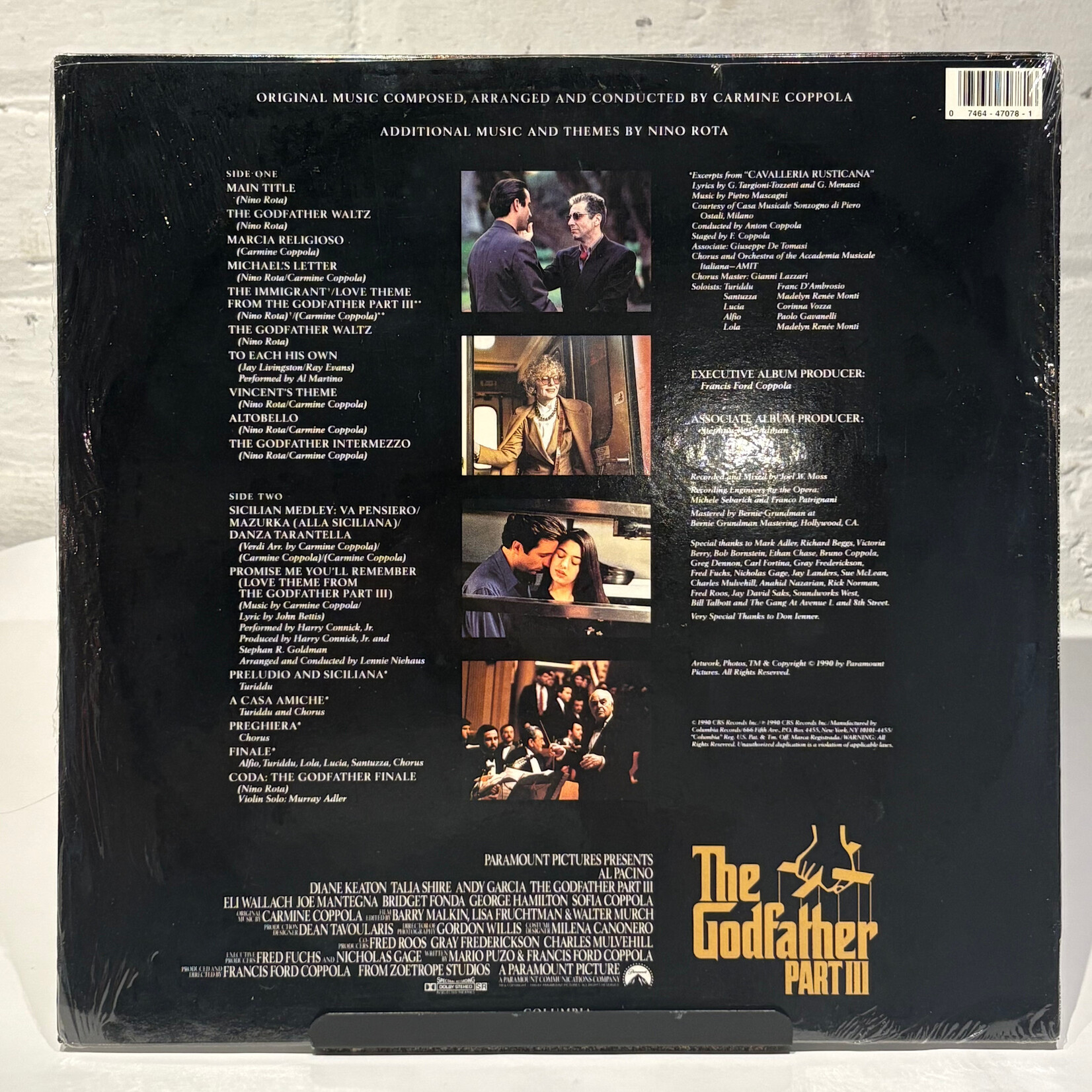 [Kollectible Vinyl] Carmine Coppola , Nino Rota – The Godfather Part III (Music From The Original Motion Picture Soundtrack) (1990, US, NM)