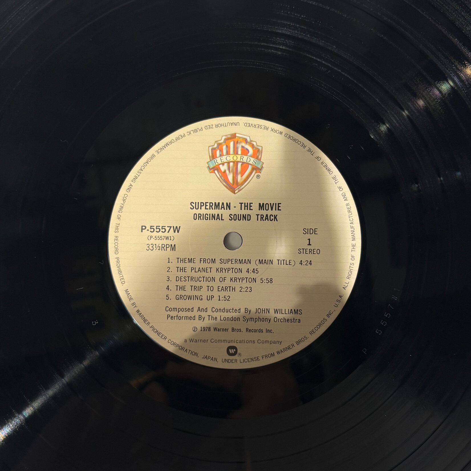 [Kollectible Vinyl] Williams, John – Superman: The Movie (Original Sound Track) (1978, Japan Press, w OBI and both issues, EX) [JAPANESE VINTAGE] [WARNER]