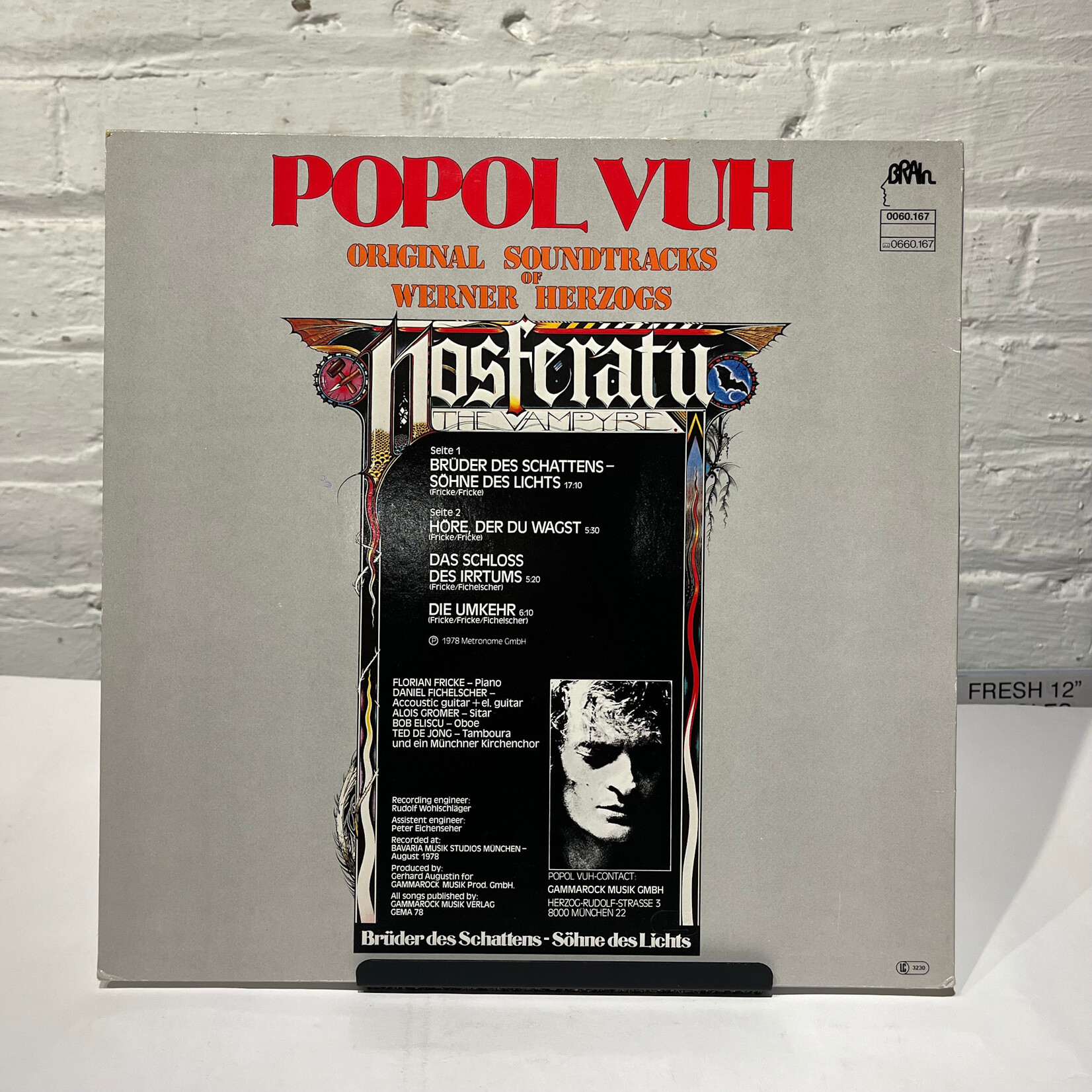 [Kollectible Vinyl] Popol Vuh: Brüder Des Schattens - Söhne Des Lichts (Original Soundtracks Of Werner Herzogs Nosferatu The Vampyre) (1978, Germany, Brain Label, Ex) [BRAIN]