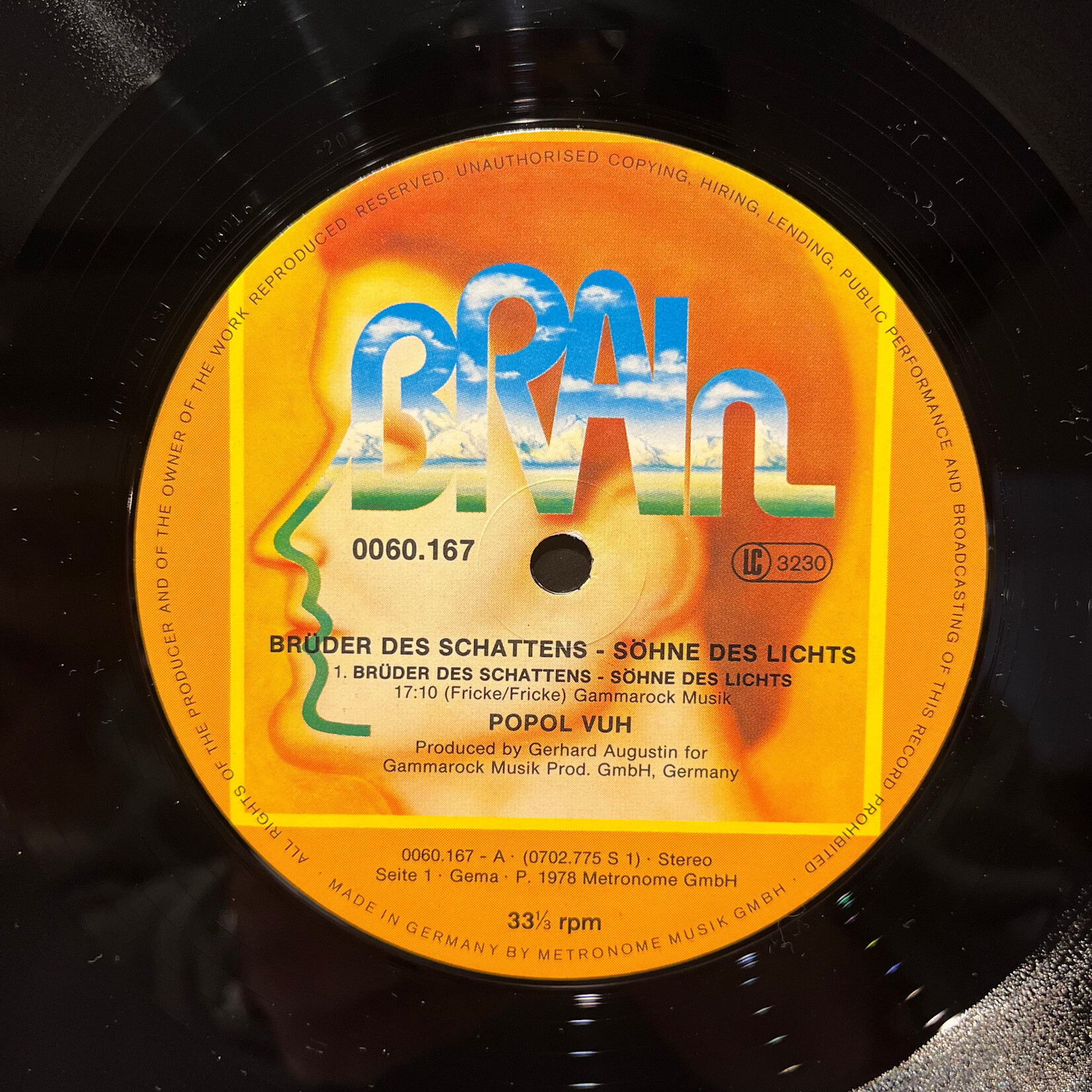 [Kollectible Vinyl] Popol Vuh: Brüder Des Schattens - Söhne Des Lichts (Original Soundtracks Of Werner Herzogs Nosferatu The Vampyre) (1978, Germany, Brain Label, Ex) [BRAIN]