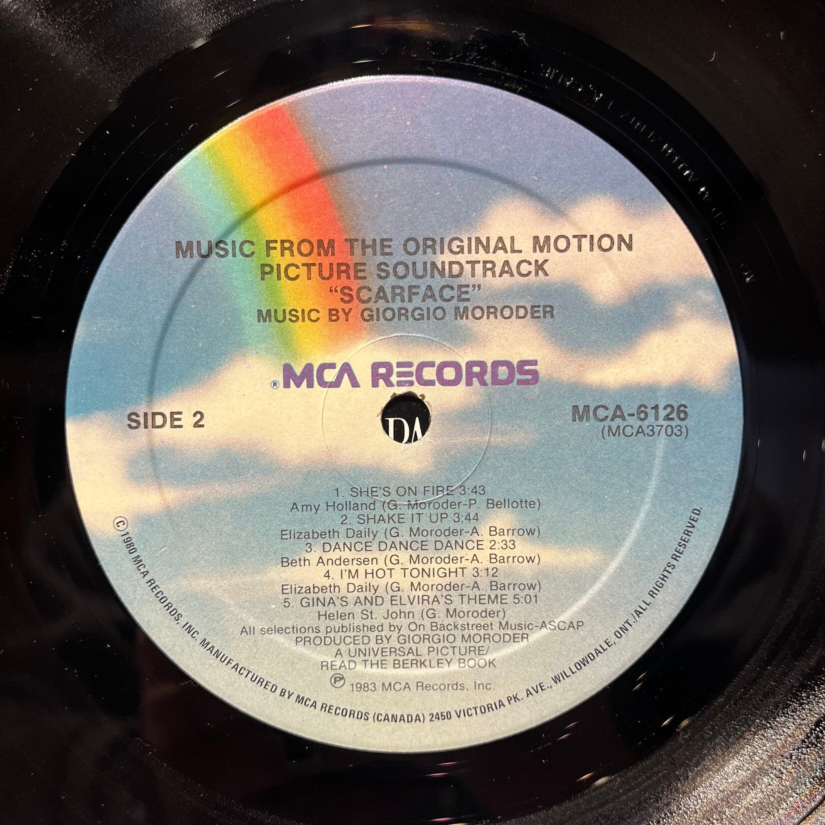 [Kollectible Vinyl] Various: Scarface (Music From The Original Motion Picture Soundtrack) (1985 Press, Promo Stamped, NM) [MCA]