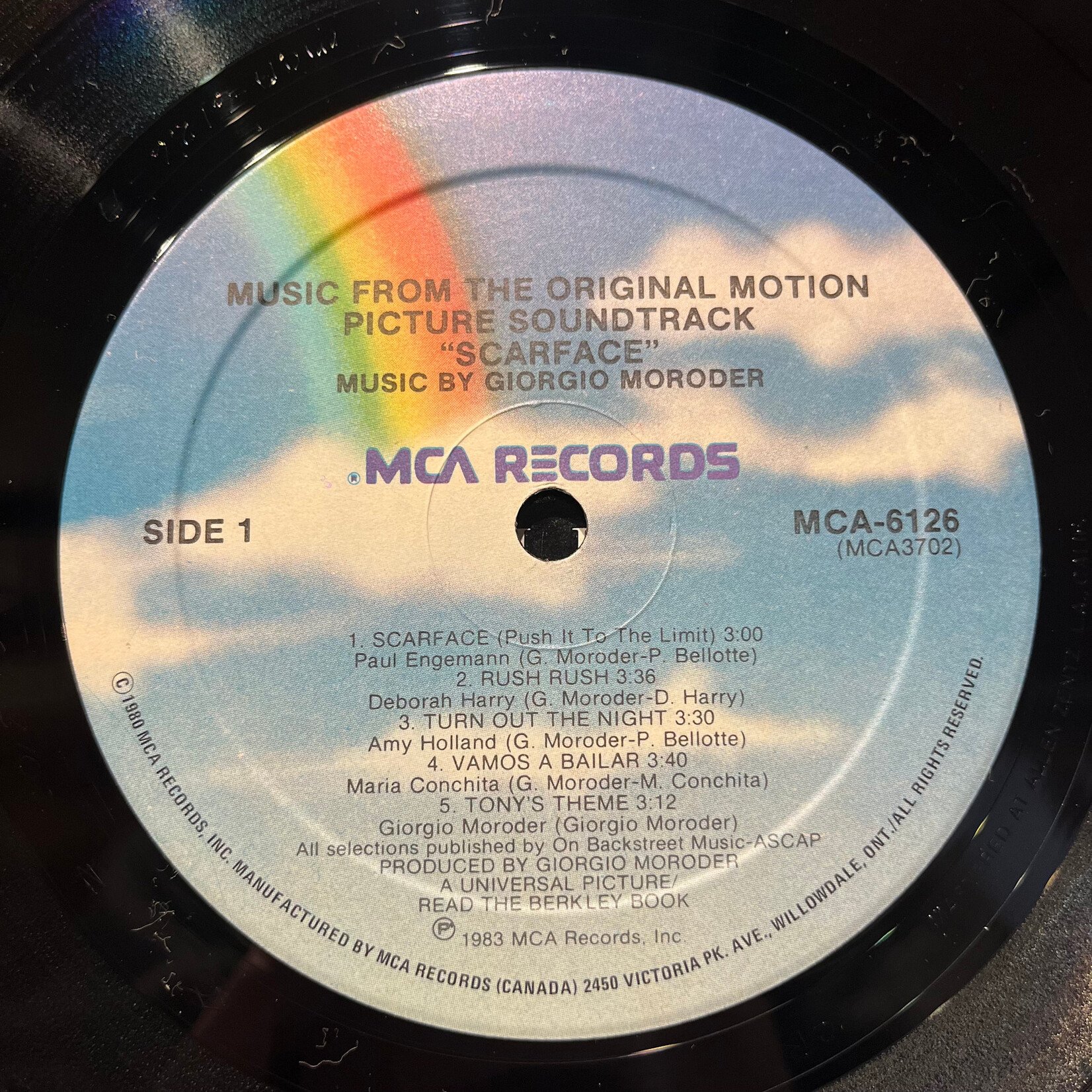 [Kollectible Vinyl] Various: Scarface (Music From The Original Motion Picture Soundtrack) (1985 Press, Promo Stamped, NM) [MCA]