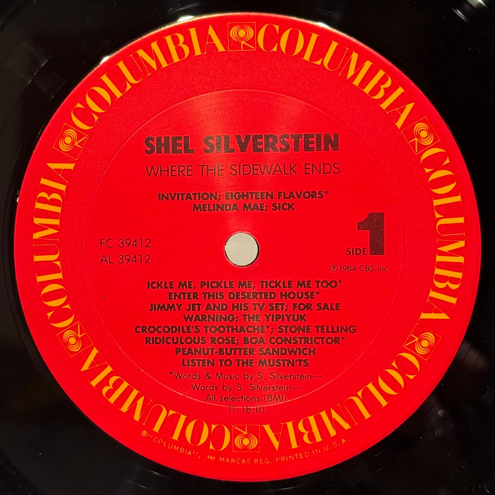 [Kollectible Vinyl] Silverstein, Shel: Where The Sidewalk Ends (1984, USA, EX) [COLUMBIA]